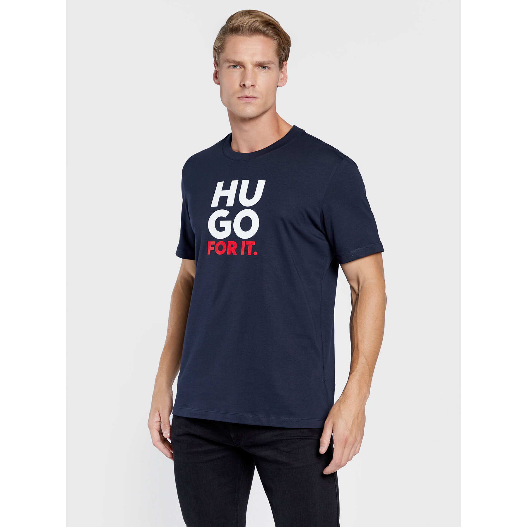 Hugo T-Shirt Dimentis 50477025 Tmavomodrá Regular Fit - Pepit.cz