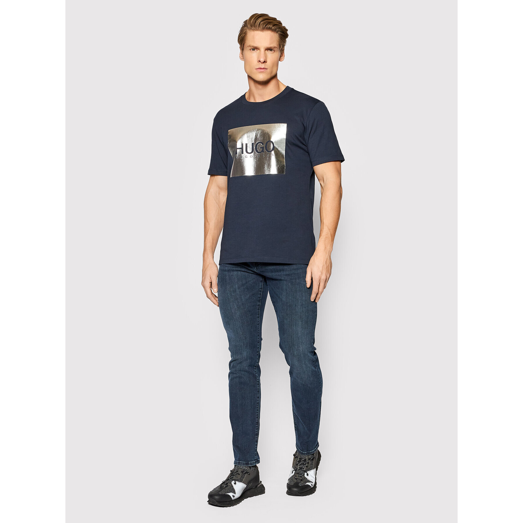 Hugo T-Shirt Dolive_M 50463233 Tmavomodrá Regular Fit - Pepit.cz