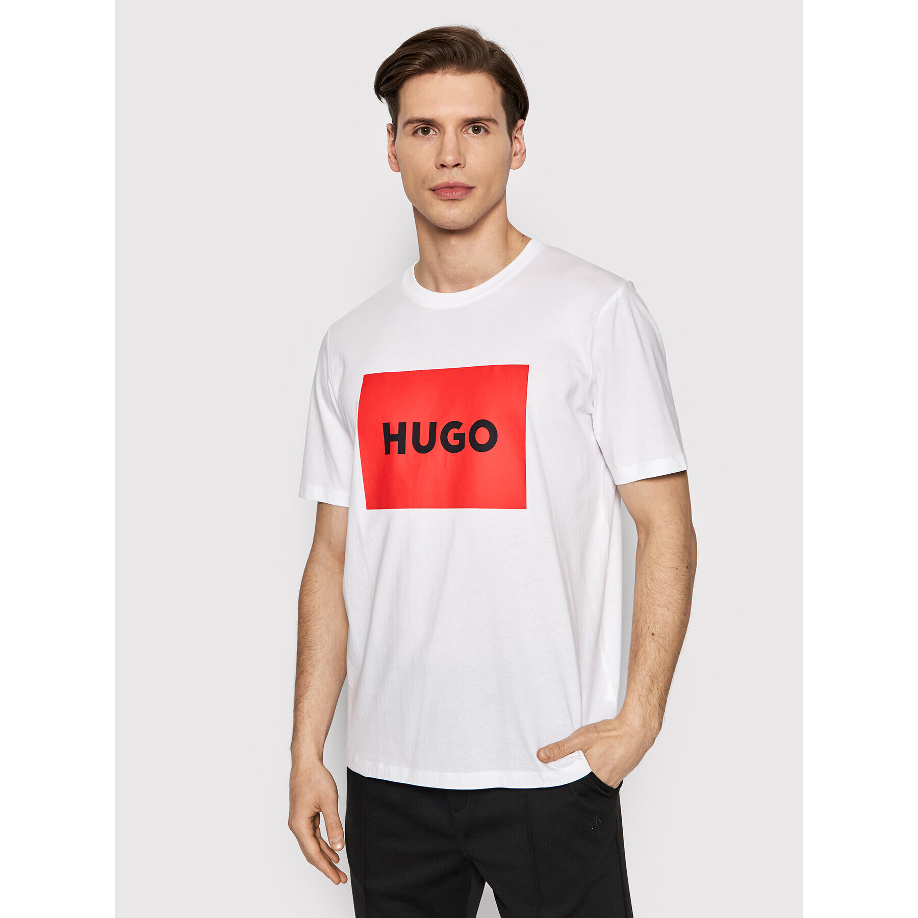 Hugo T-Shirt Dulive222 50467952 Bílá Regular Fit - Pepit.cz