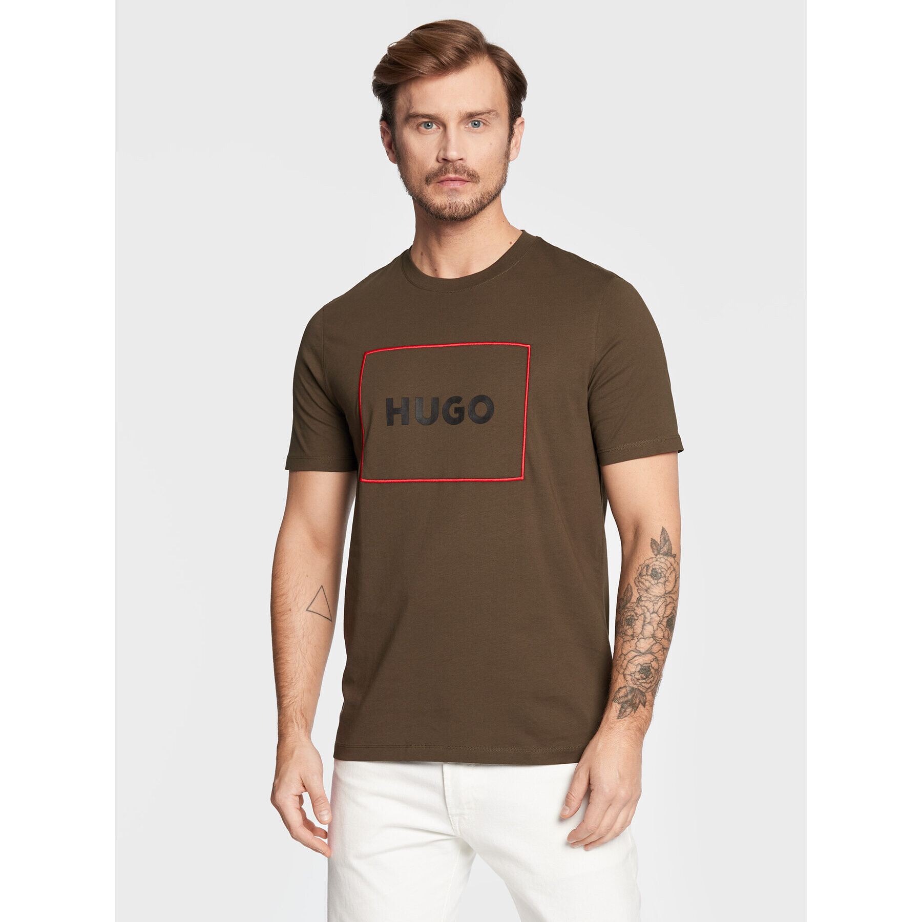 Hugo T-Shirt Dumex 50475330 Zelená Regular Fit - Pepit.cz