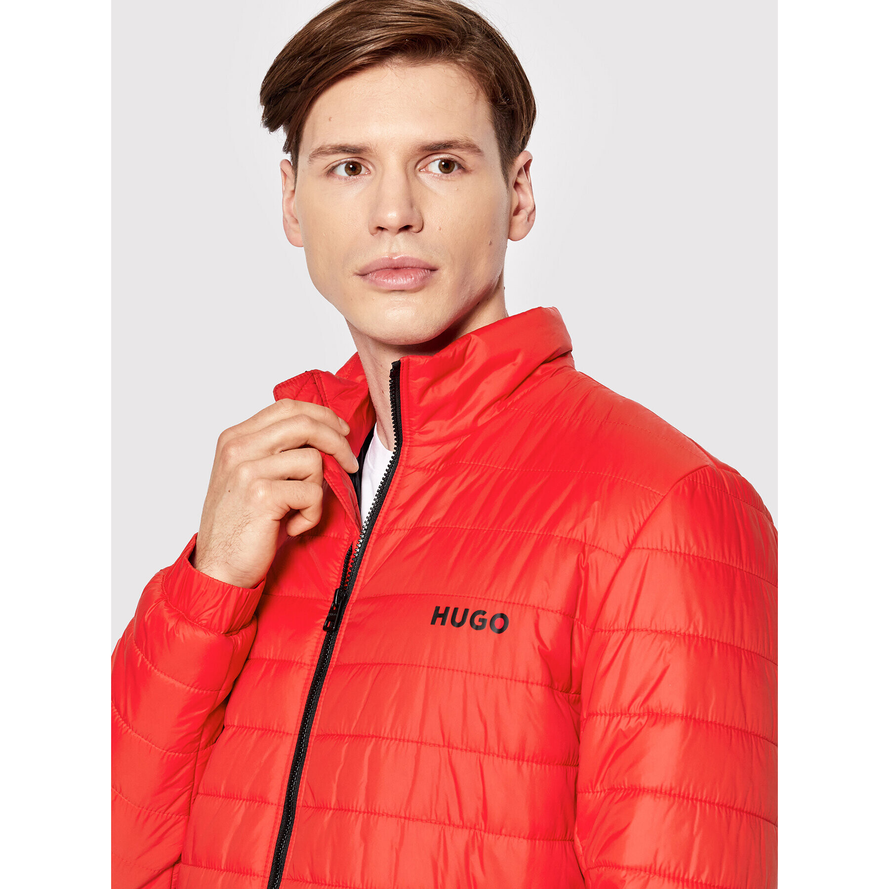 Hugo Vatovaná bunda Benti2221 50468719 Červená Slim Fit - Pepit.cz