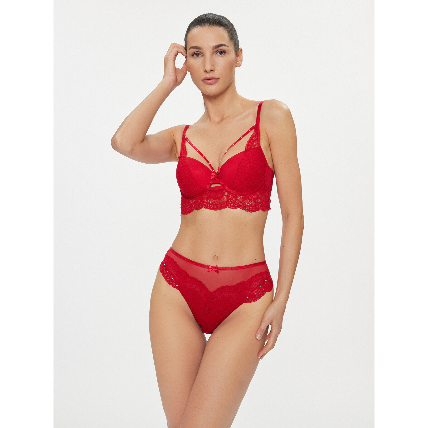 Hunkemöller Brazilské kalhotky Mariah Brazilian H 203561 Červená - Pepit.cz