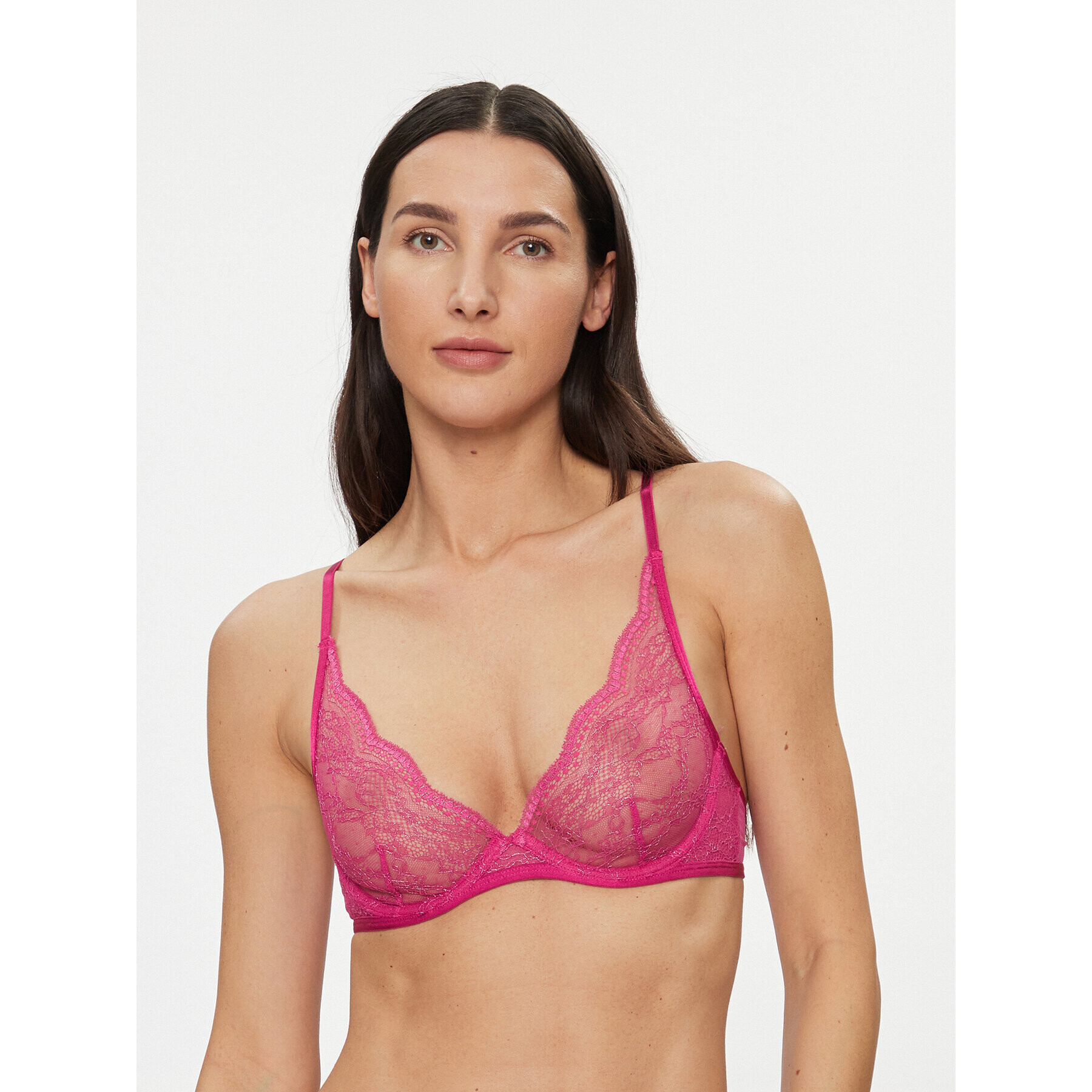 Hunkemöller Podprsenka Bralette Isabelle Sparkle Up 203589 Růžová - Pepit.cz