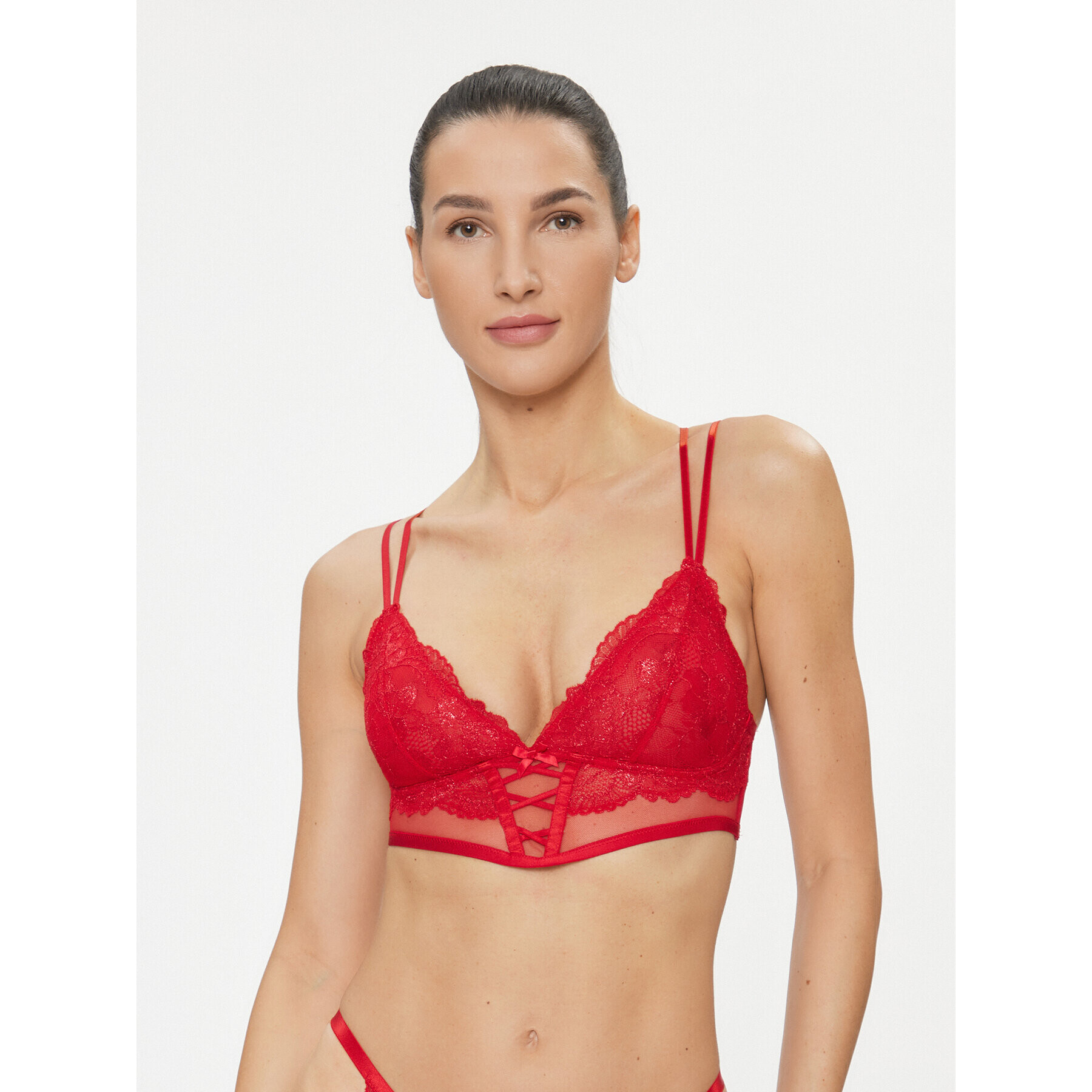 Hunkemöller Podprsenka Bralette Simone Bralette 203649 Červená - Pepit.cz