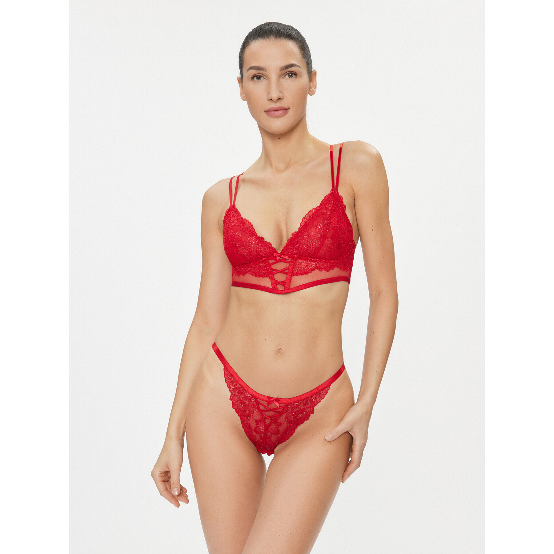 Hunkemöller Podprsenka Bralette Simone Bralette 203649 Červená - Pepit.cz