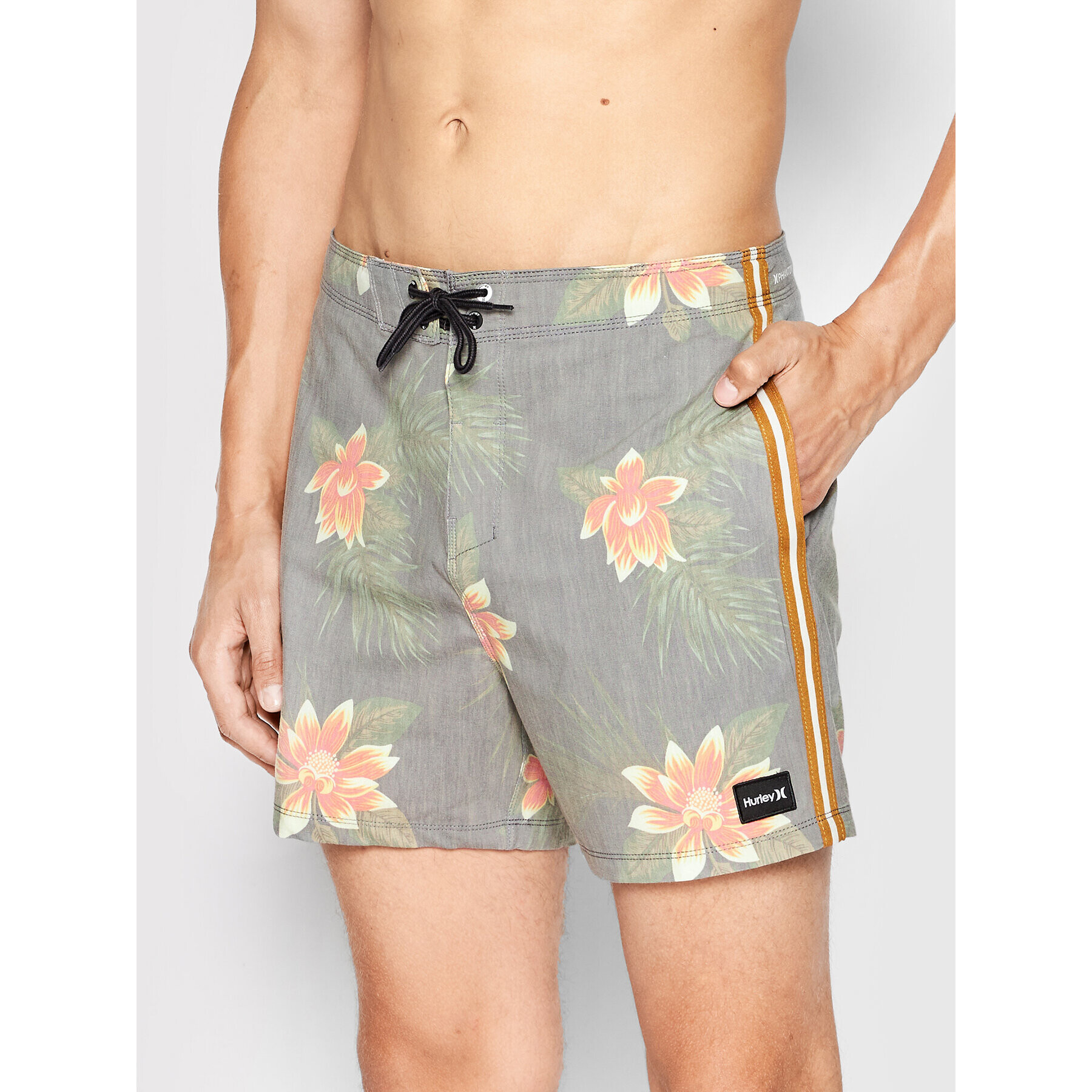 Hurley Plavecké šortky Phantom Naturals Sessions MBS0011050 Šedá Regular Fit - Pepit.cz