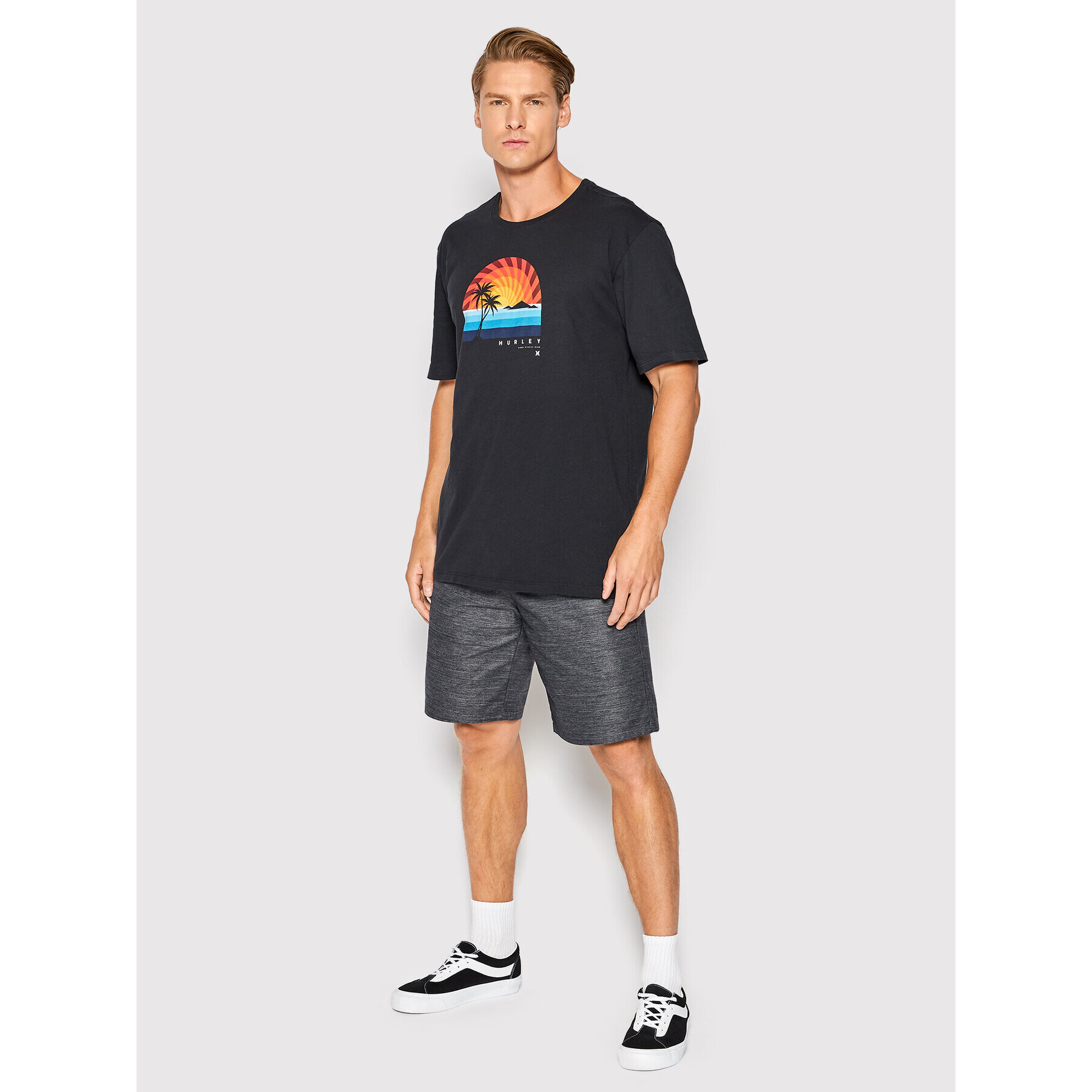 Hurley Šortky z materiálu Dri Breathe MWS0006510 Černá Regular Fit - Pepit.cz