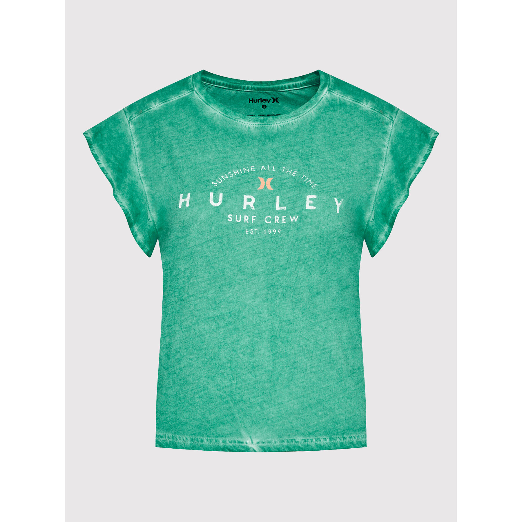 Hurley T-Shirt Flutter 3HKS0391 Zelená Easy Fit - Pepit.cz