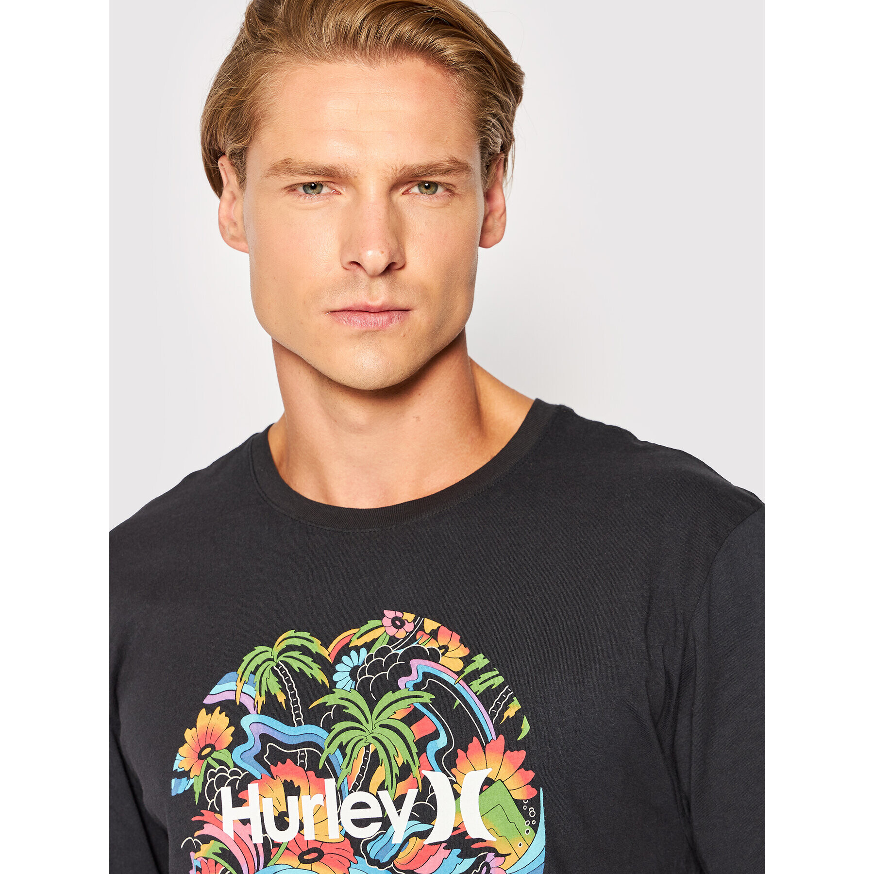 Hurley T-Shirt Paradise Trip MTS0029930 Černá Regular Fit - Pepit.cz