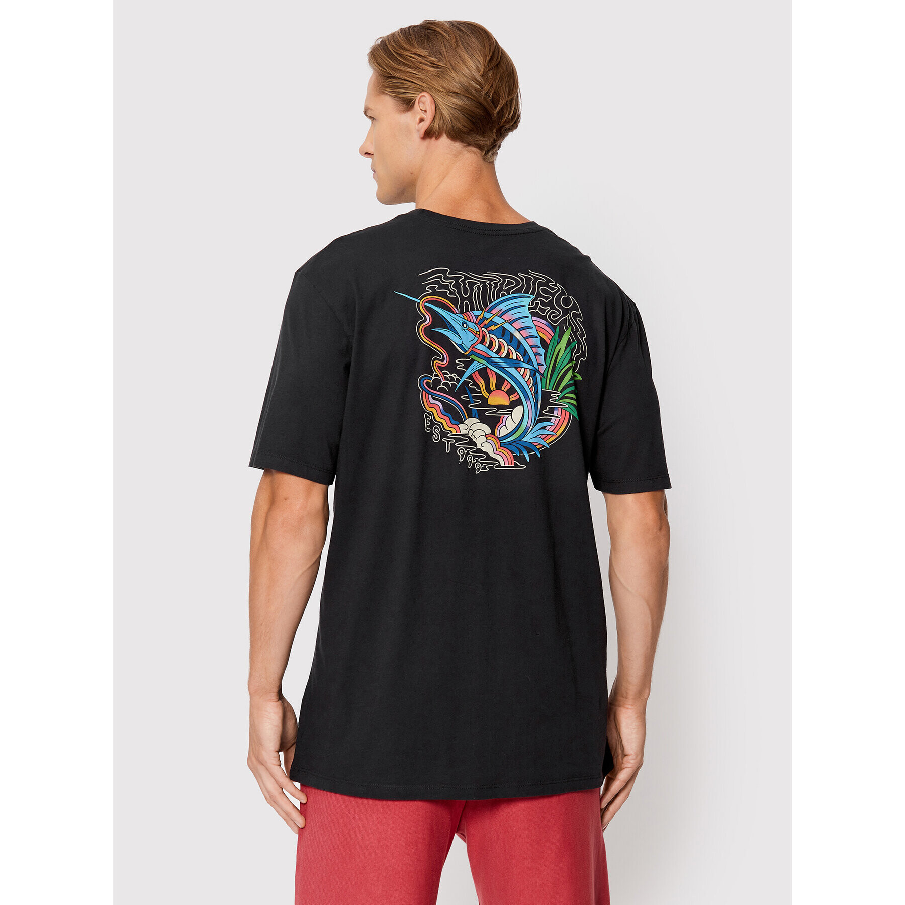 Hurley T-Shirt Trippy Fish MTS0029890 Černá Regular Fit - Pepit.cz