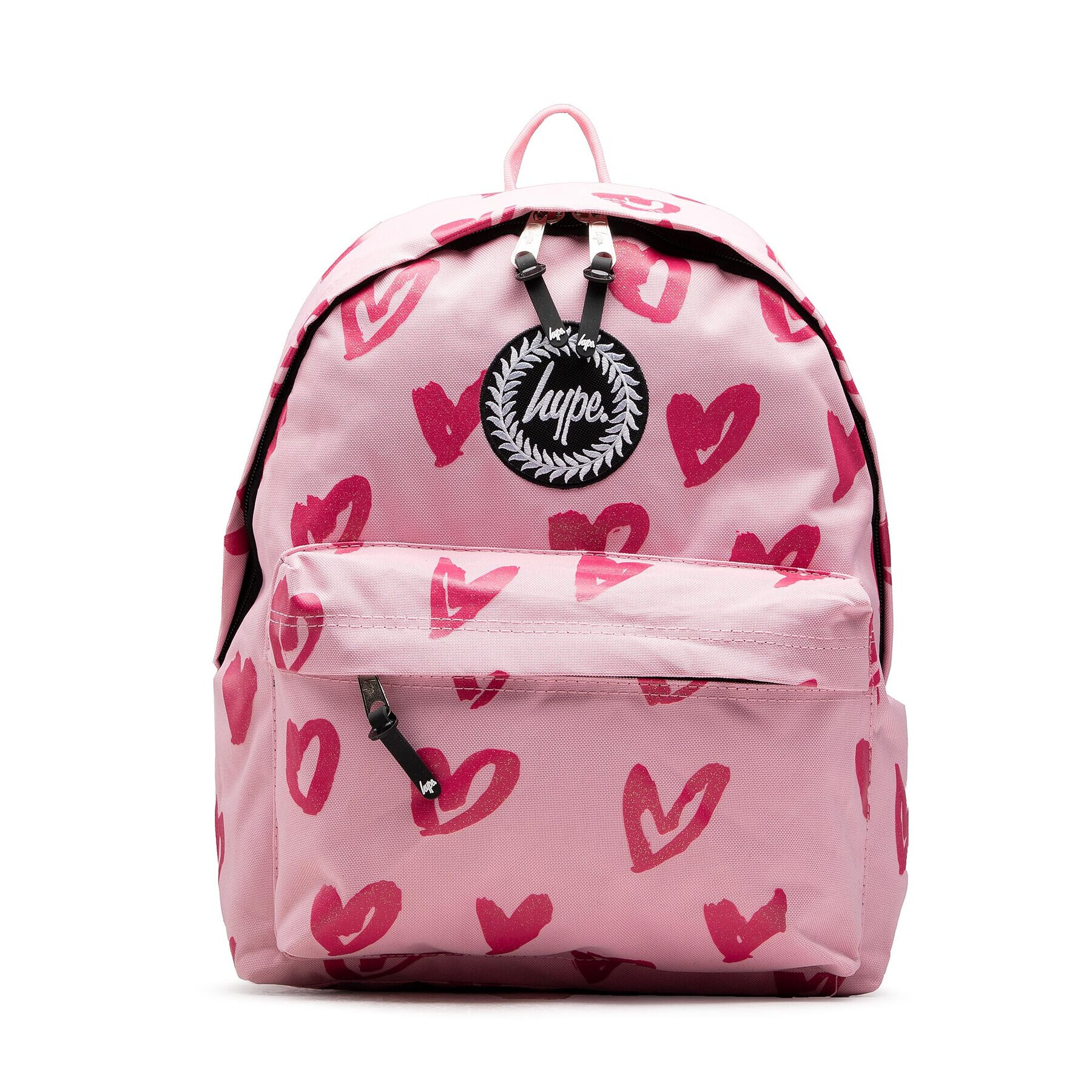 HYPE Batoh Pink Glitter Scribble Heart Crest Backpack YVLR-667 Růžová - Pepit.cz