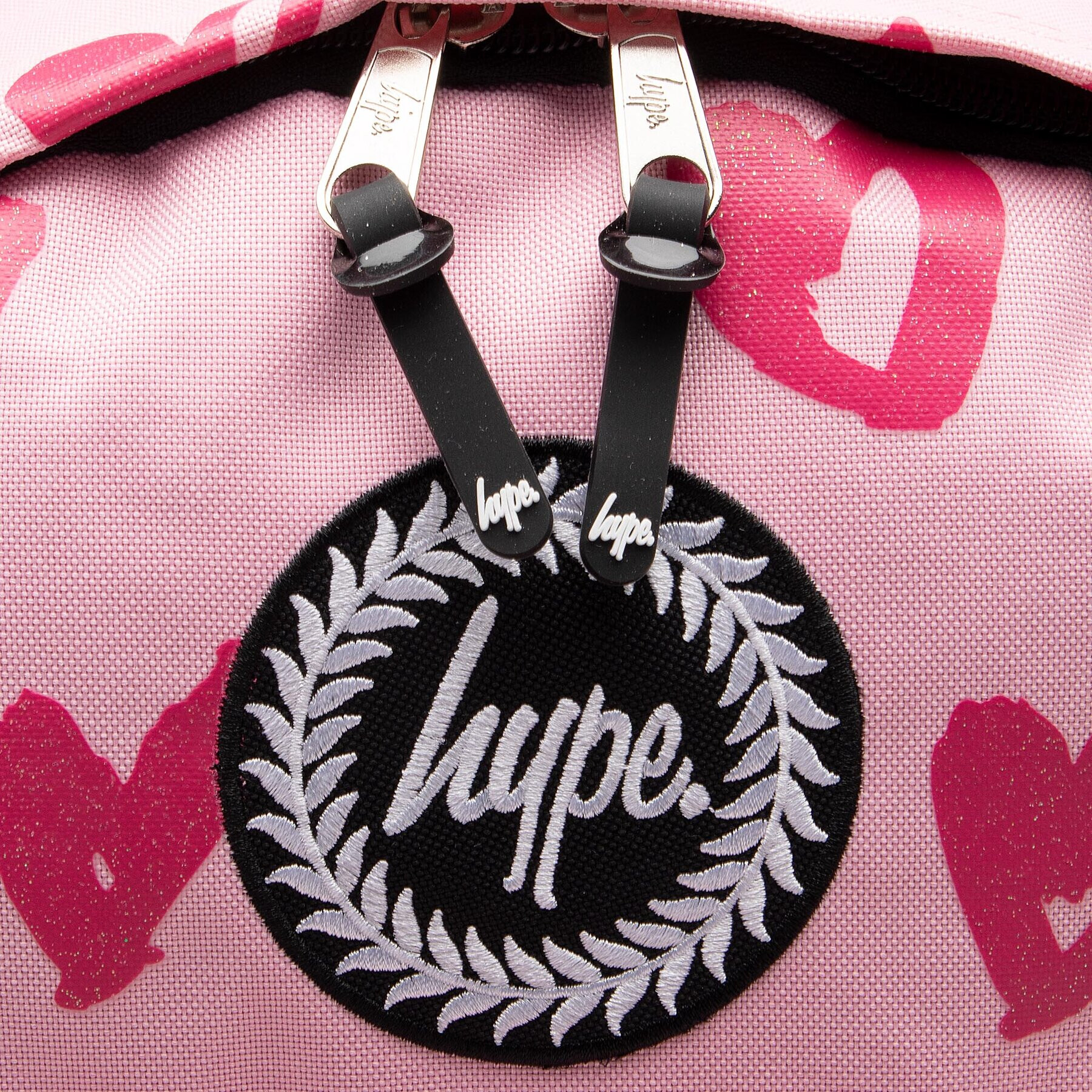 HYPE Batoh Pink Glitter Scribble Heart Crest Backpack YVLR-667 Růžová - Pepit.cz