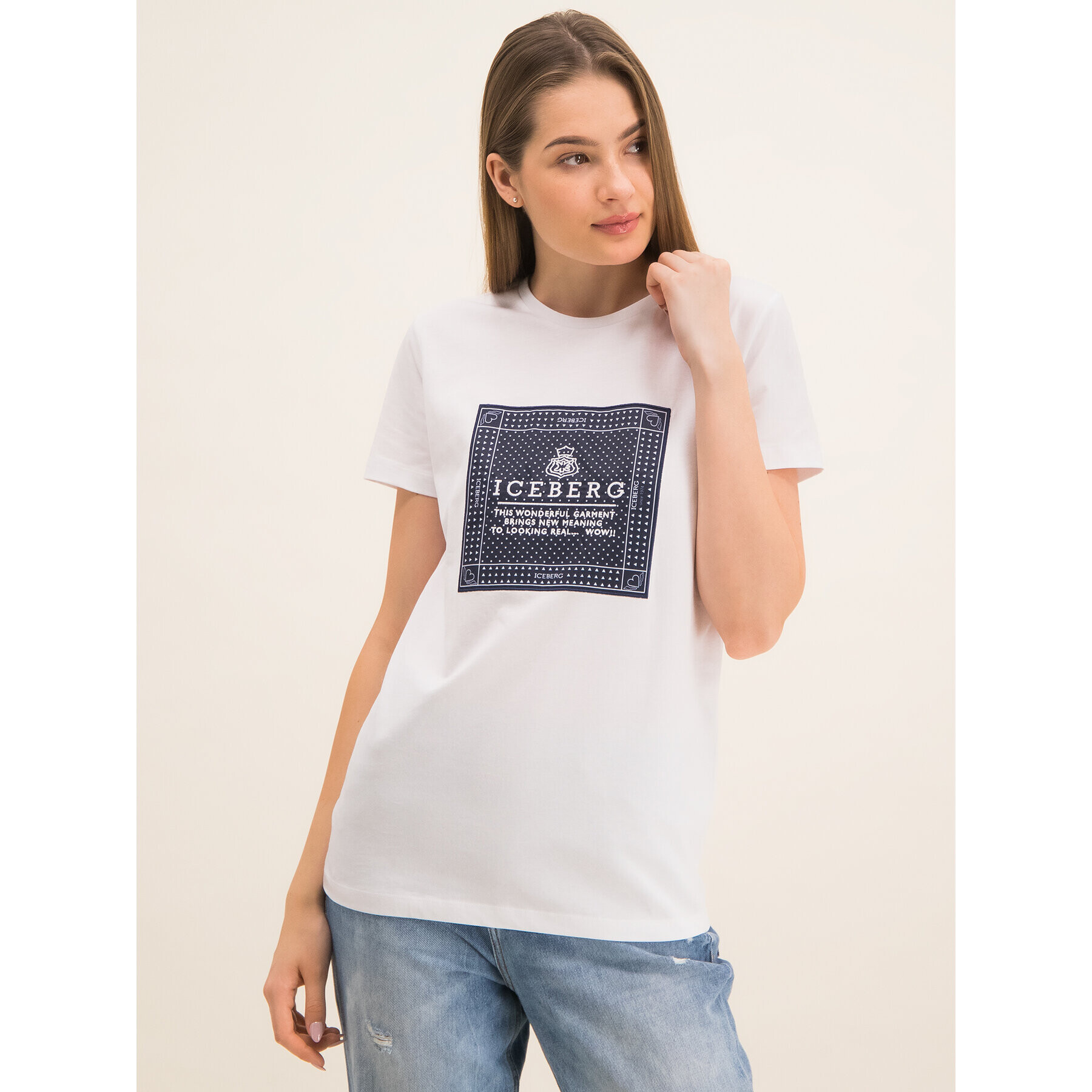 Iceberg T-Shirt 19II2P0F0916301 Bílá Regular Fit - Pepit.cz