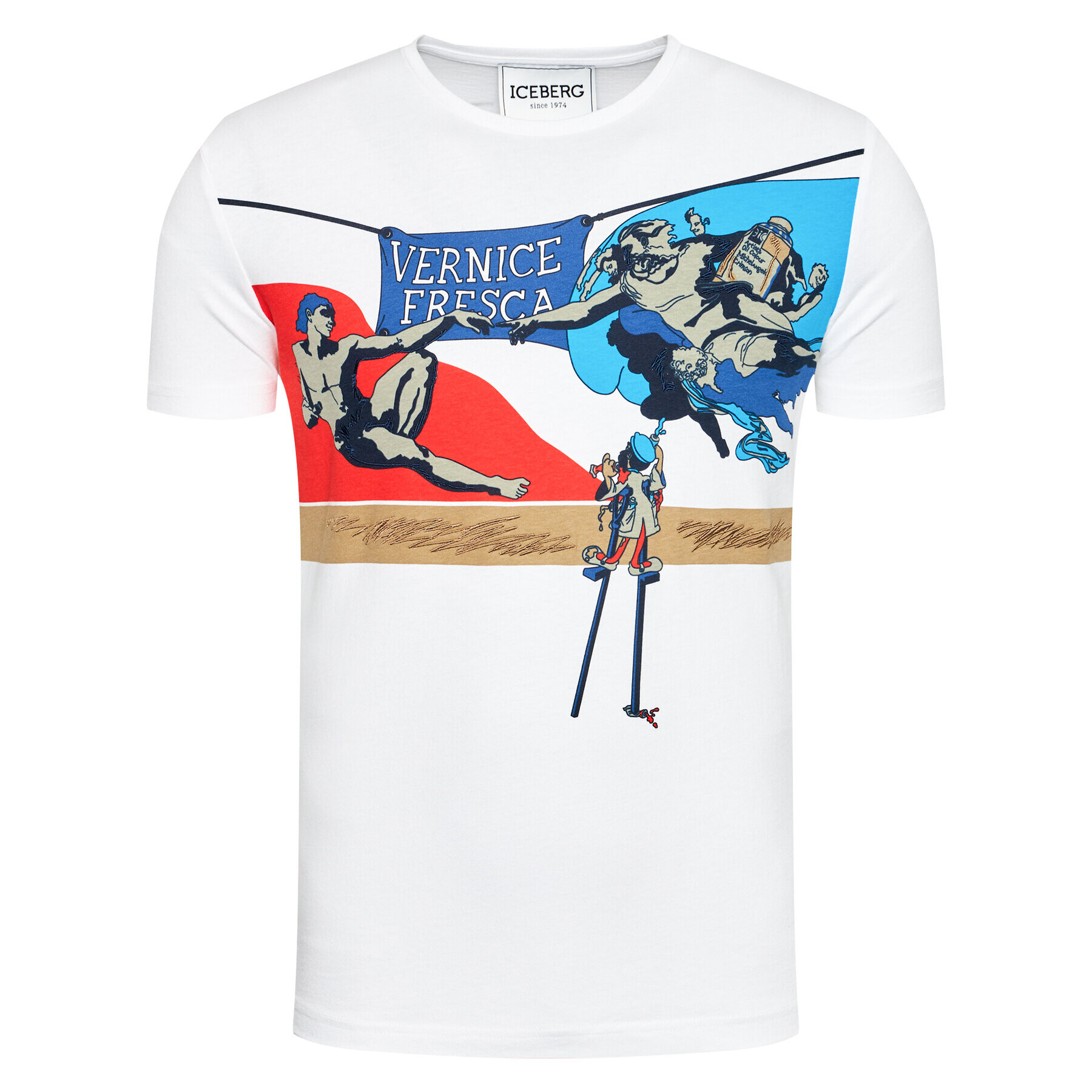 Iceberg T-Shirt 21EI1P0F01C6304 Bílá Regular Fit - Pepit.cz