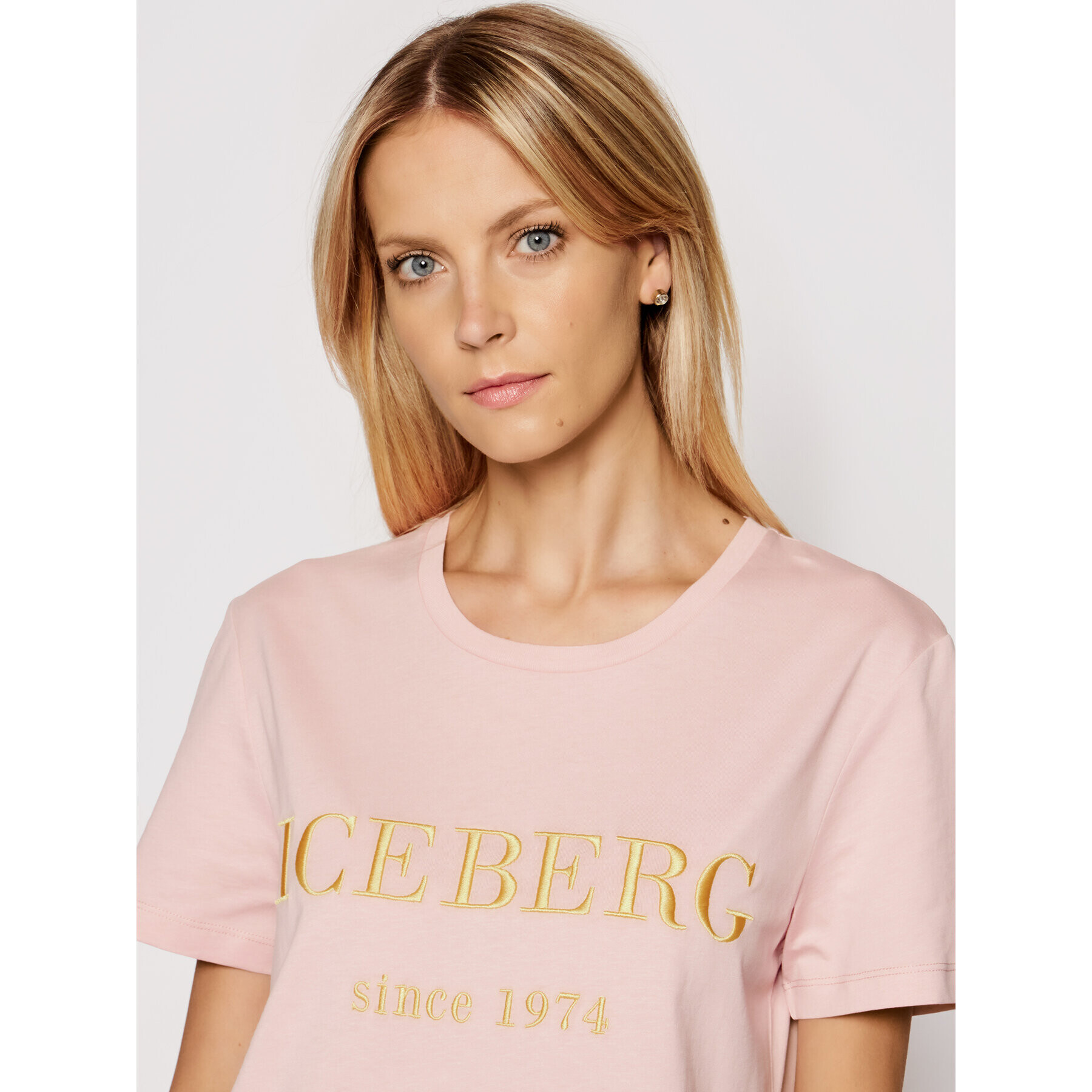 Iceberg T-Shirt 21EI2P0F09A6301 Růžová Regular Fit - Pepit.cz