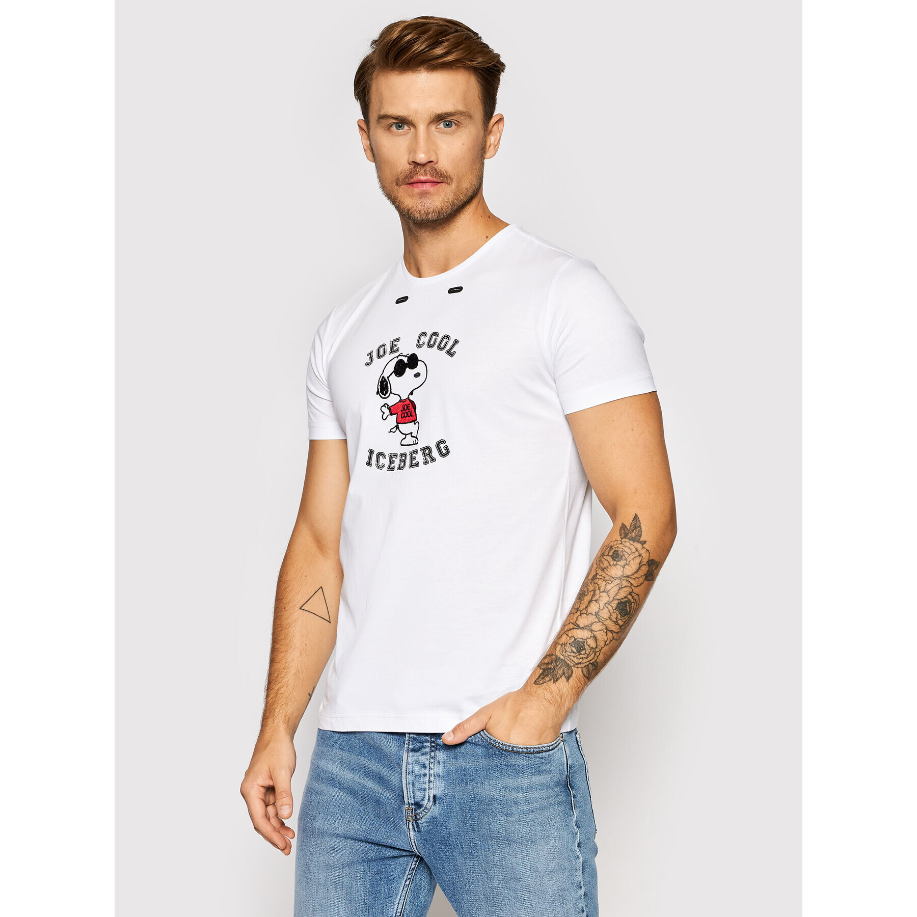 Iceberg T-Shirt 21II1P0F0156301 Bílá Slim Fit - Pepit.cz