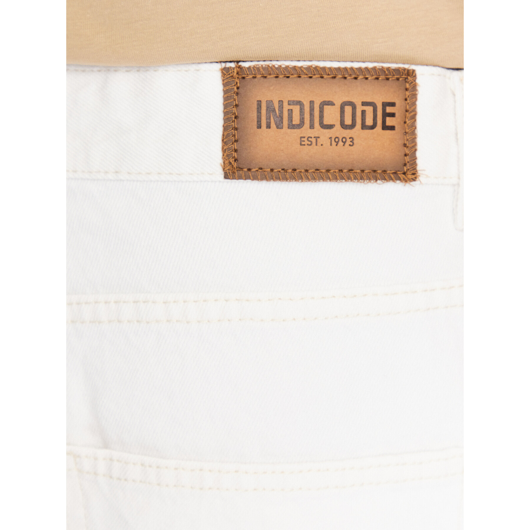 INDICODE Džínové šortky Tian 80.s denim 70-698 Bílá Regular Fit - Pepit.cz