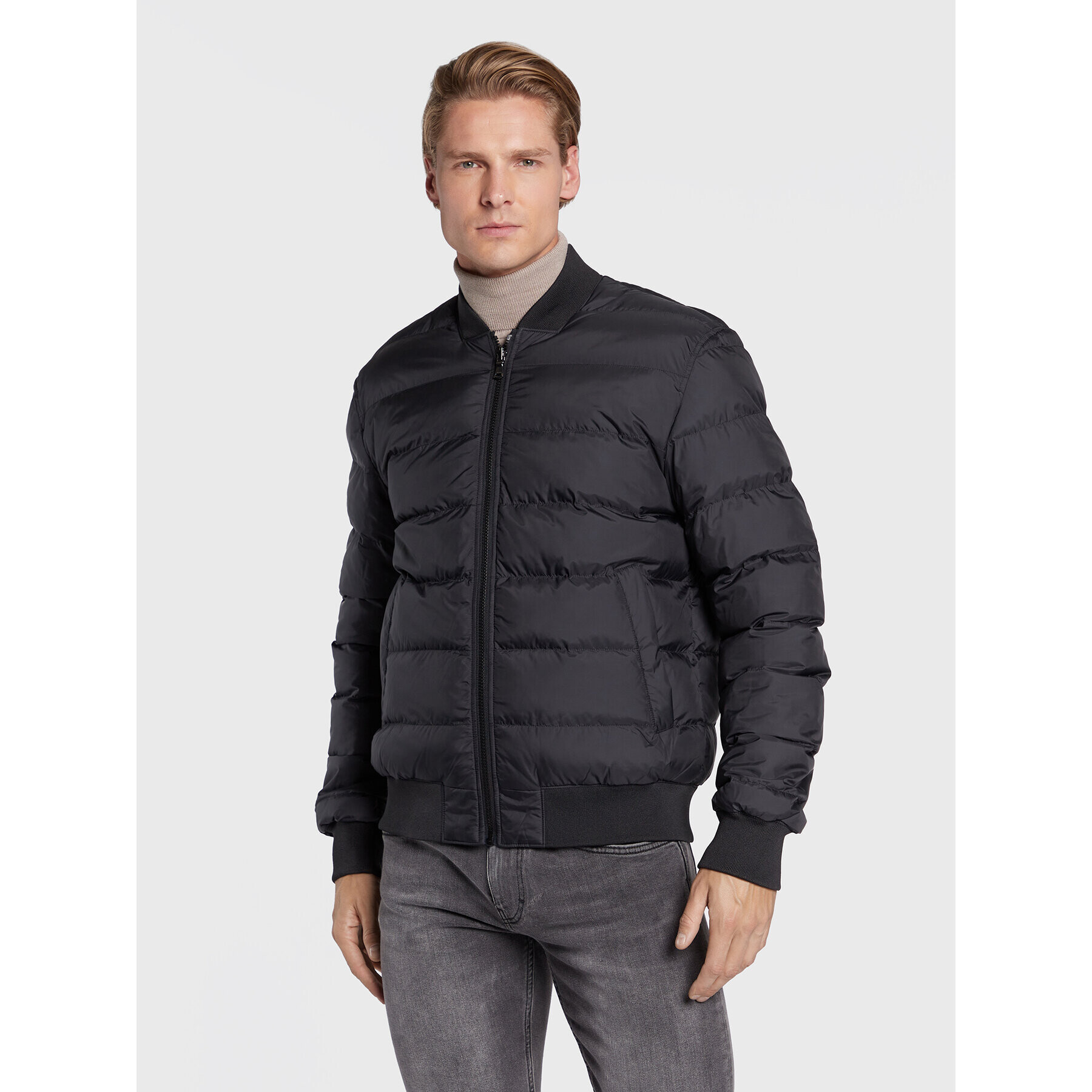 J.Lindeberg Bunda bomber Dwayne FMOW06391 Černá Regular Fit - Pepit.cz