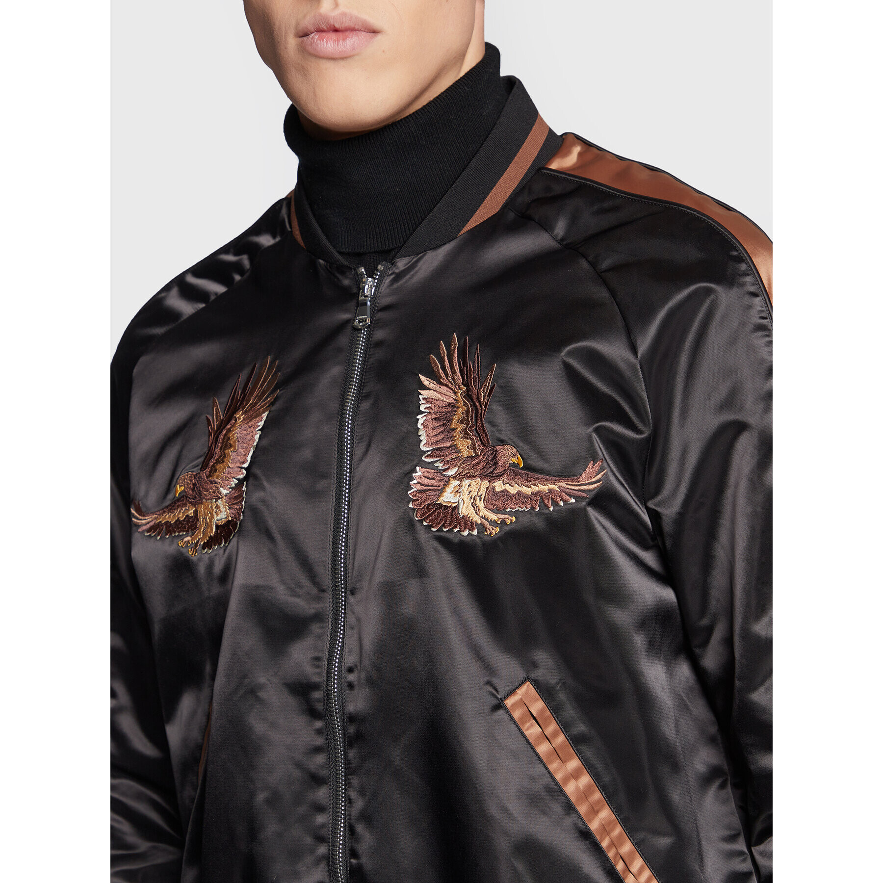 J.Lindeberg Bunda bomber Eagle Varsity FMOW07327 Černá Regular Fit - Pepit.cz