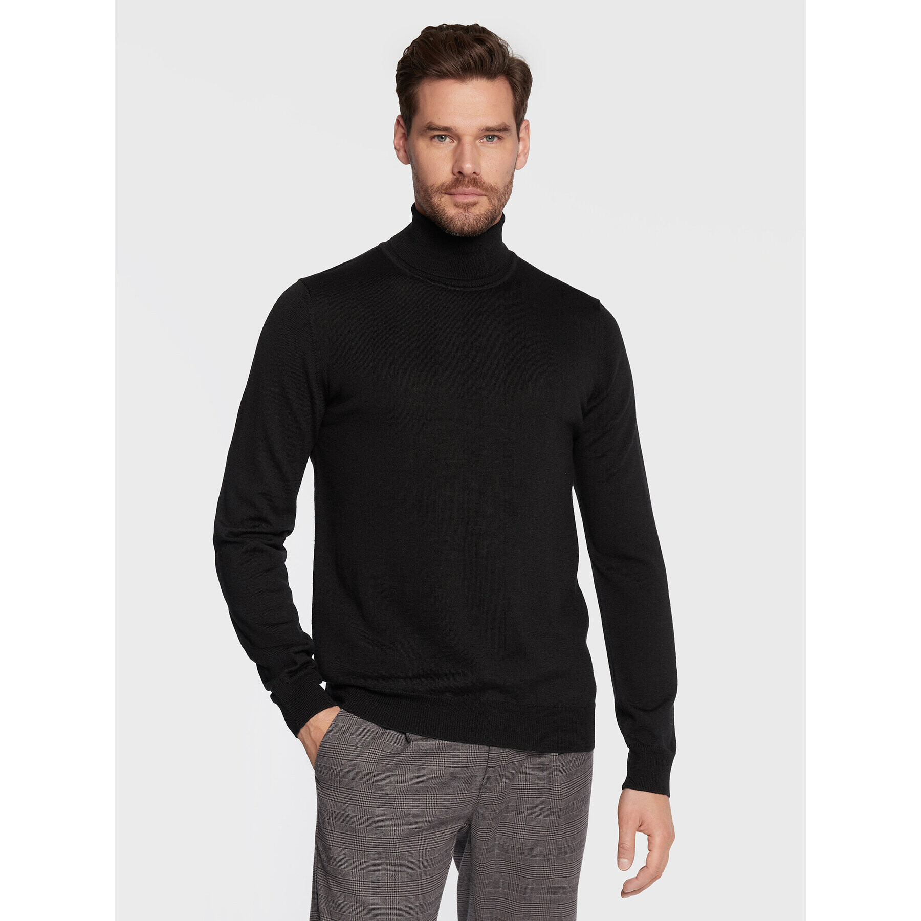 J.Lindeberg Rolák Lyd Merino FMKW06426 Černá Slim Fit - Pepit.cz