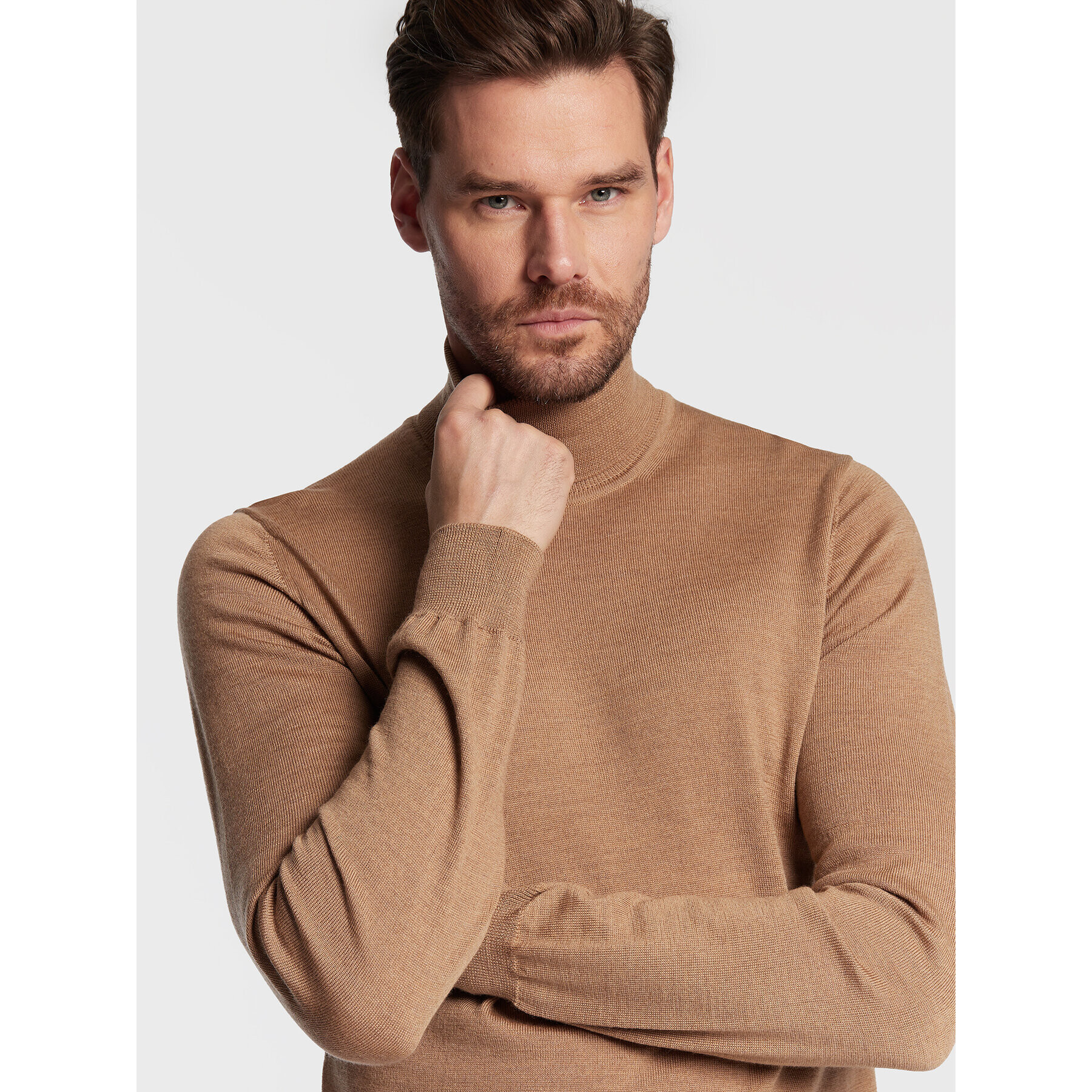 J.Lindeberg Rolák Lyd Merino FMKW06426 Hnědá Slim Fit - Pepit.cz