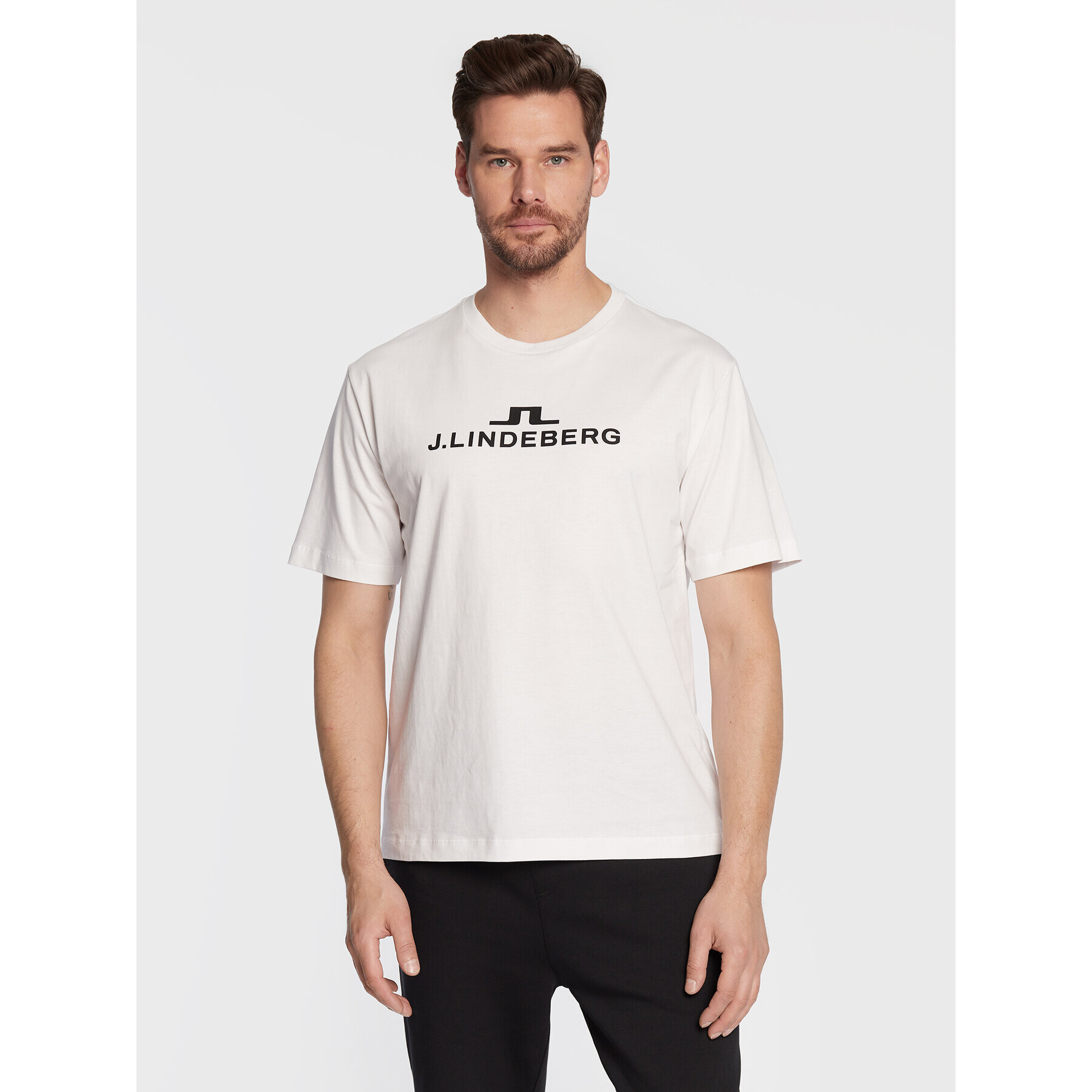 J.Lindeberg T-Shirt Alpha AMJT06699 Bílá Regular Fit - Pepit.cz