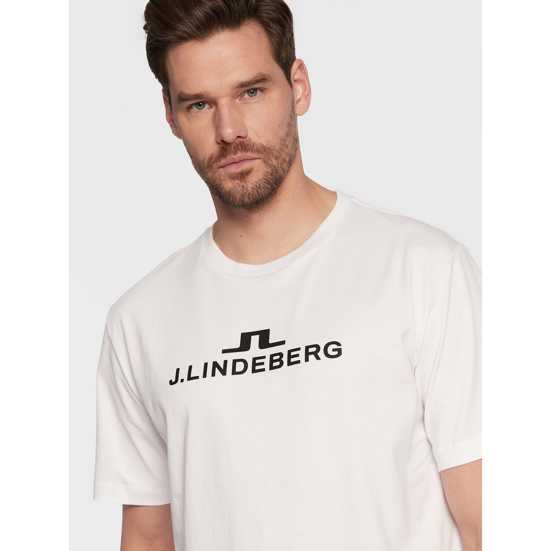 J.Lindeberg T-Shirt Alpha AMJT06699 Bílá Regular Fit - Pepit.cz