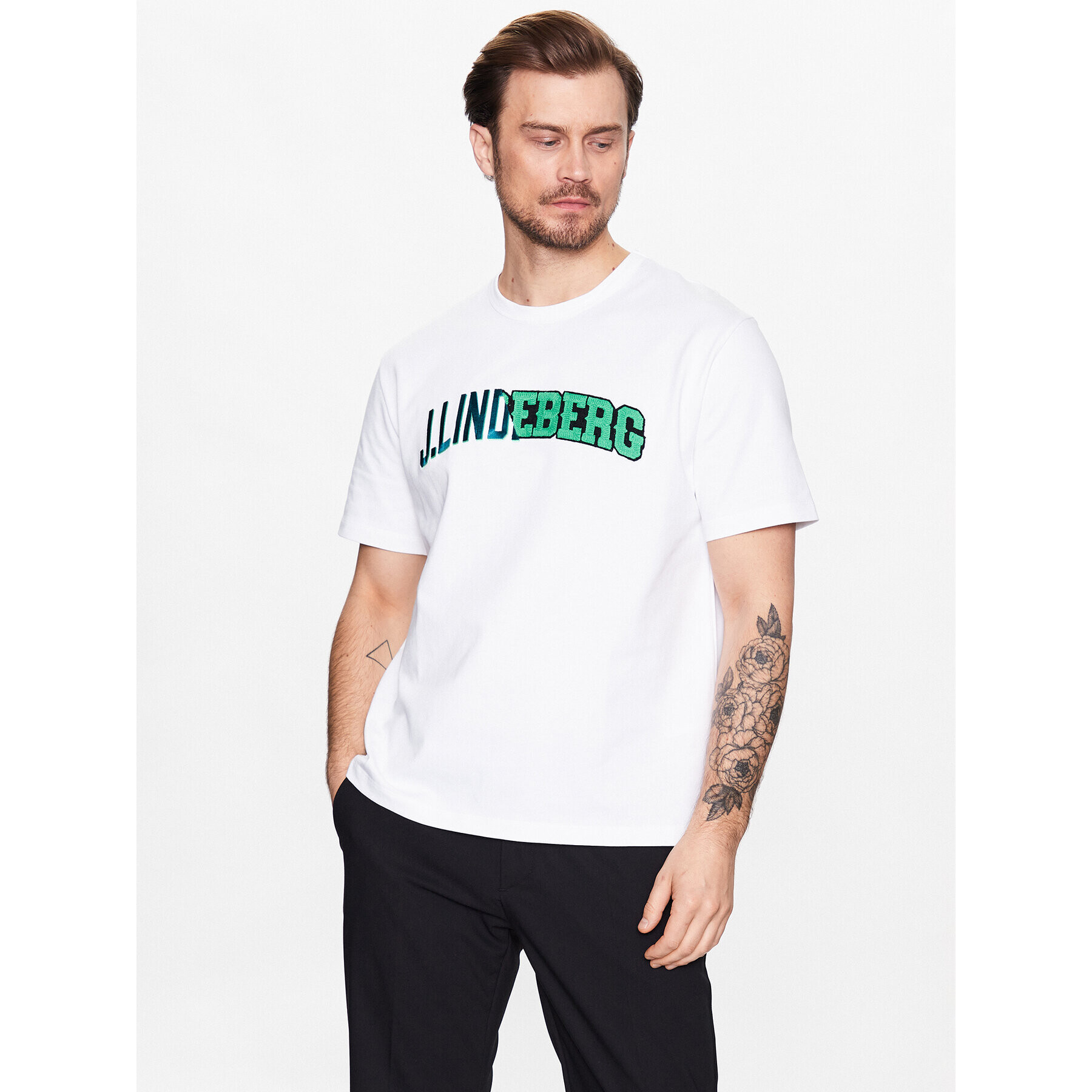 J.Lindeberg T-Shirt Camilo FMJT07732 Bílá Regular Fit - Pepit.cz