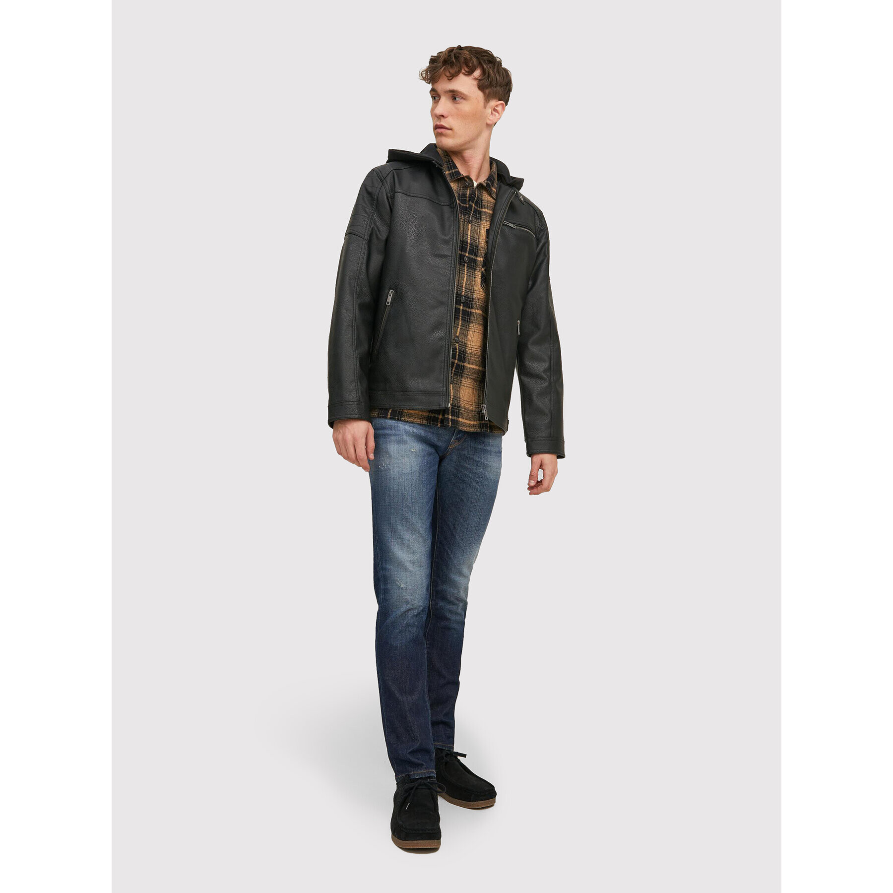 Jack&Jones Bunda z imitace kůže Rocky 12216997 Černá Regular Fit - Pepit.cz