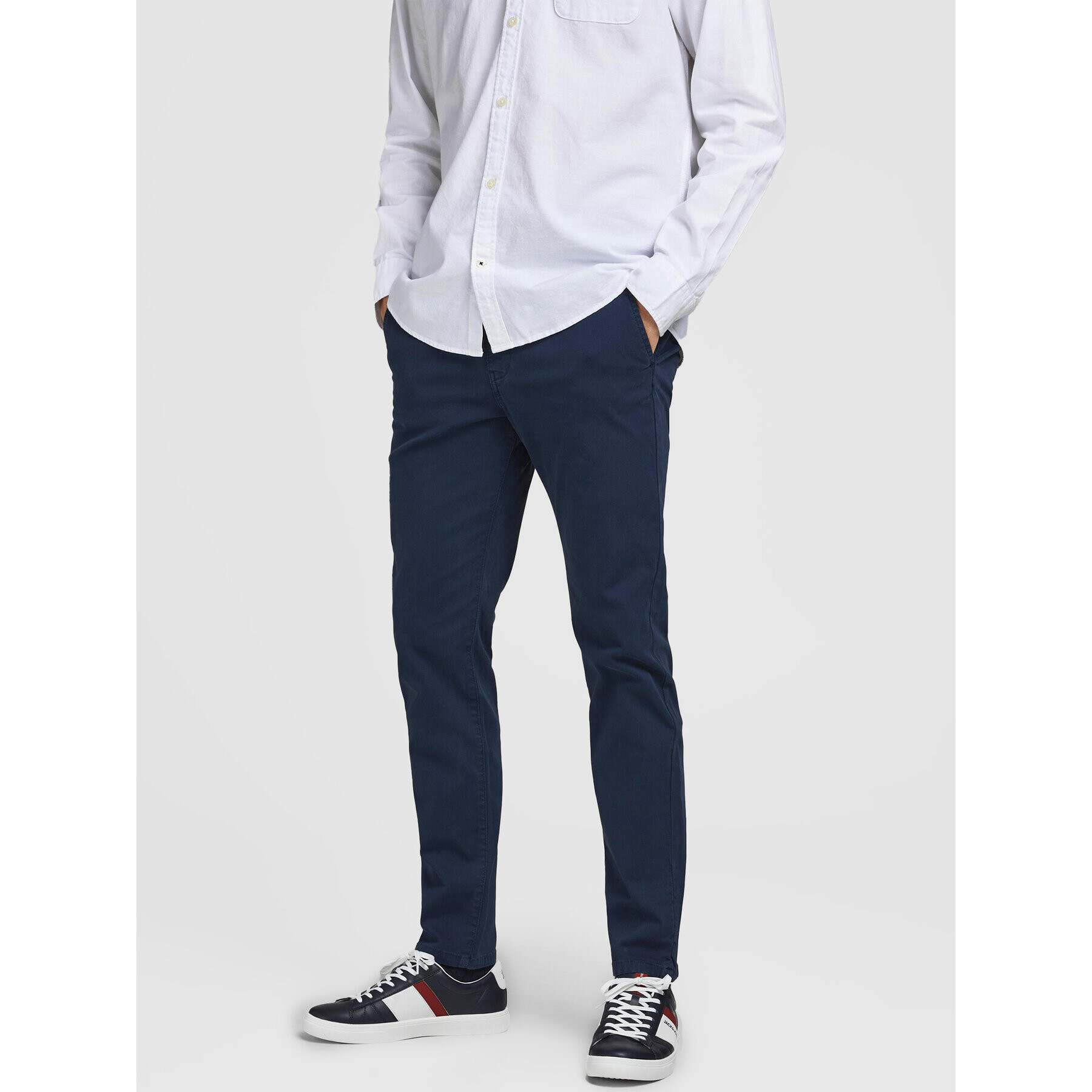 Jack&Jones Chino kalhoty Marco 12184901 Tmavomodrá Slim Fit - Pepit.cz