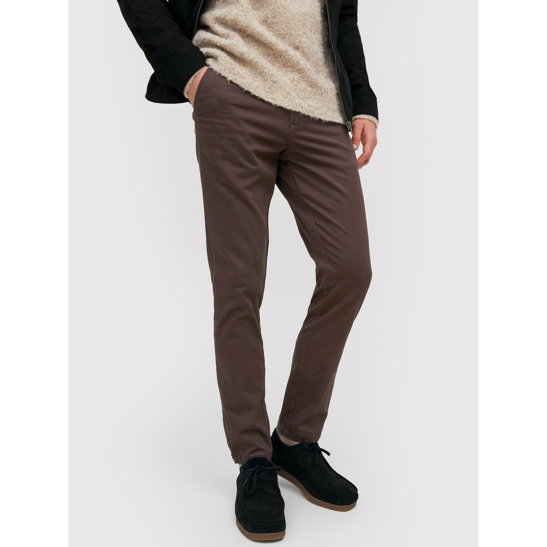 Jack&Jones Chino kalhoty Marco 12212136 Hnědá Slim Fit - Pepit.cz