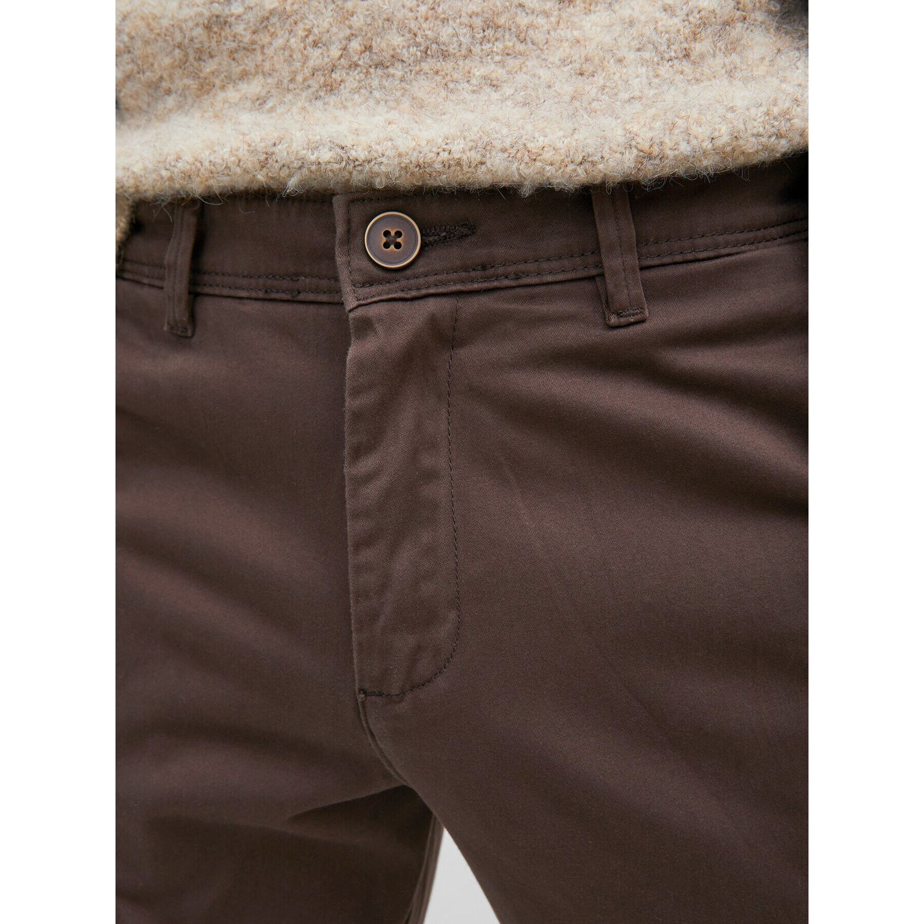 Jack&Jones Chino kalhoty Marco 12212136 Hnědá Slim Fit - Pepit.cz