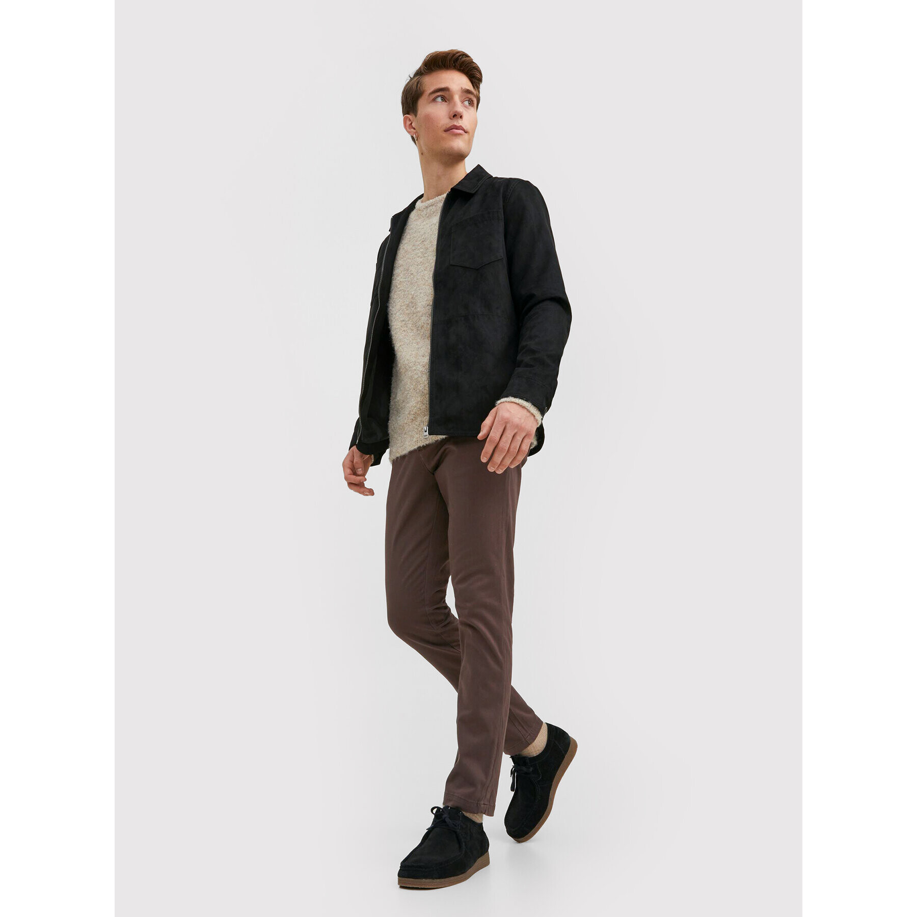 Jack&Jones Chino kalhoty Marco 12212136 Hnědá Slim Fit - Pepit.cz