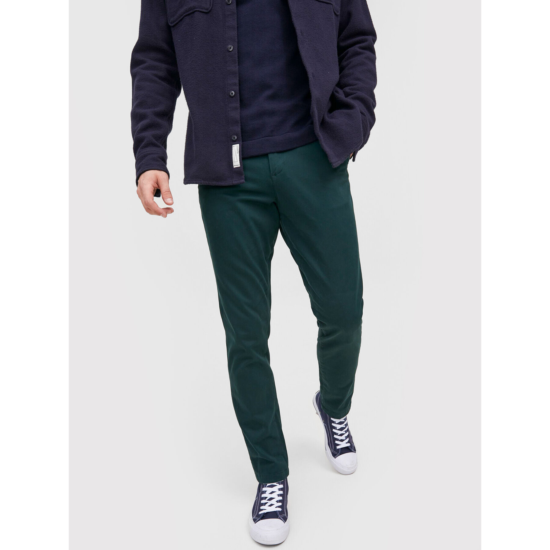 Jack&Jones Chino kalhoty Marco 12212137 Zelená Slim Fit - Pepit.cz