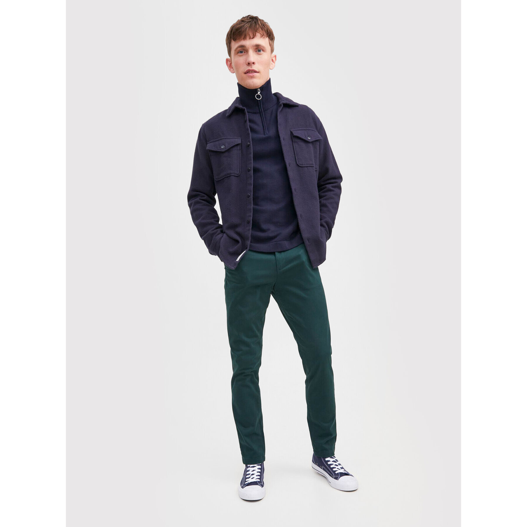 Jack&Jones Chino kalhoty Marco 12212137 Zelená Slim Fit - Pepit.cz