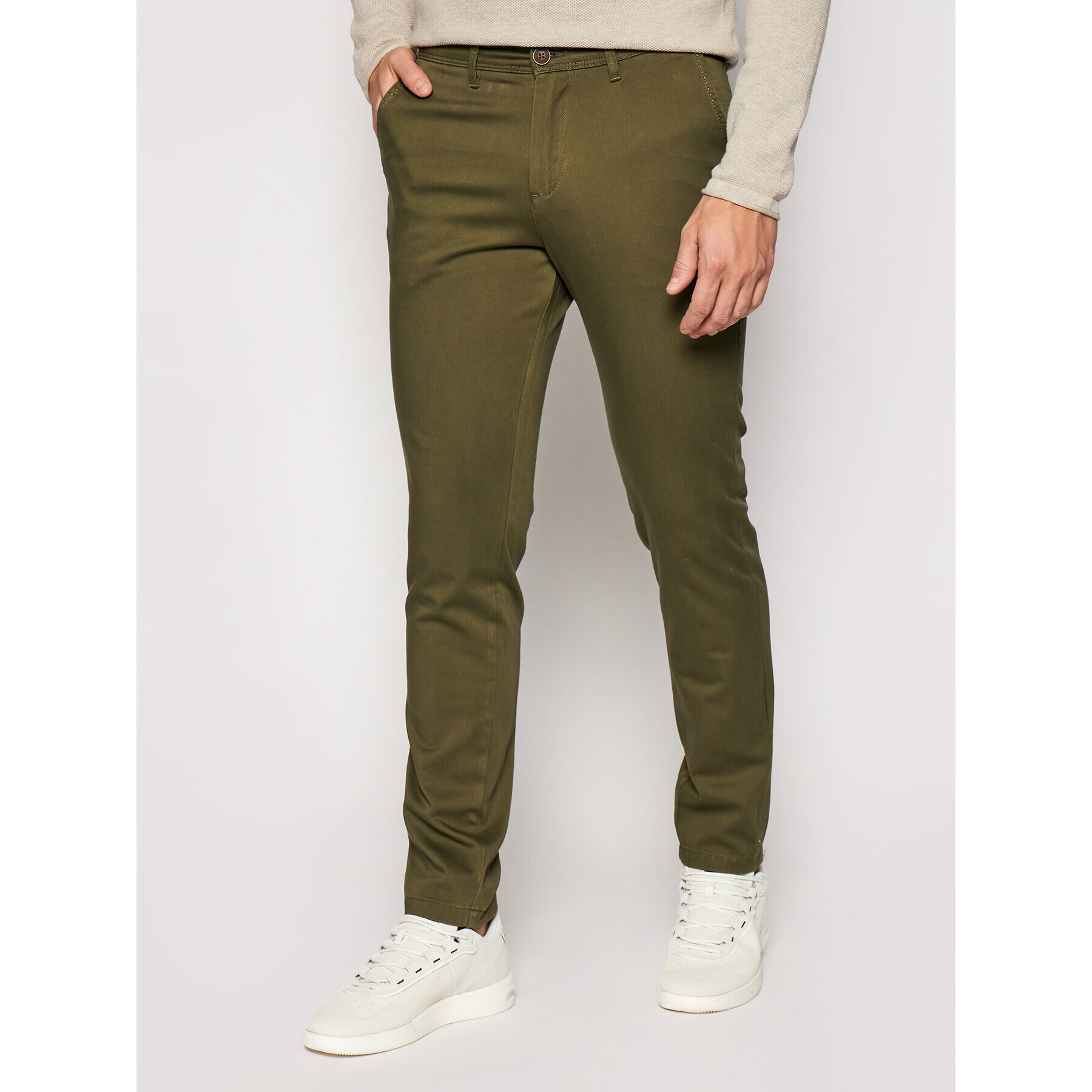 Jack&Jones Chino kalhoty Marco Bowie 12150161 Zelená Slim Fit - Pepit.cz