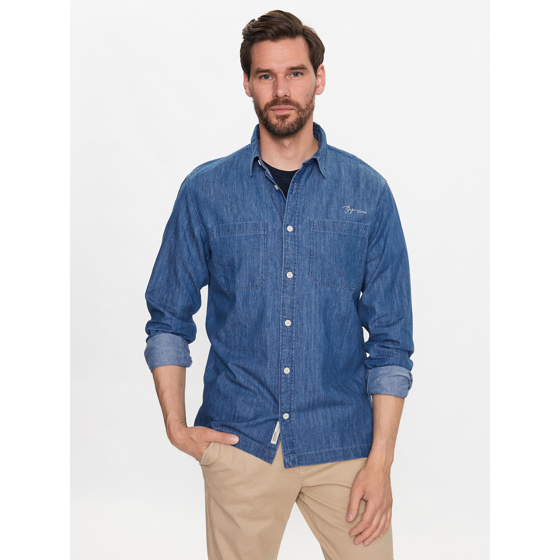 Jack&Jones džínová košile Austin 12227612 Modrá Regular Fit - Pepit.cz