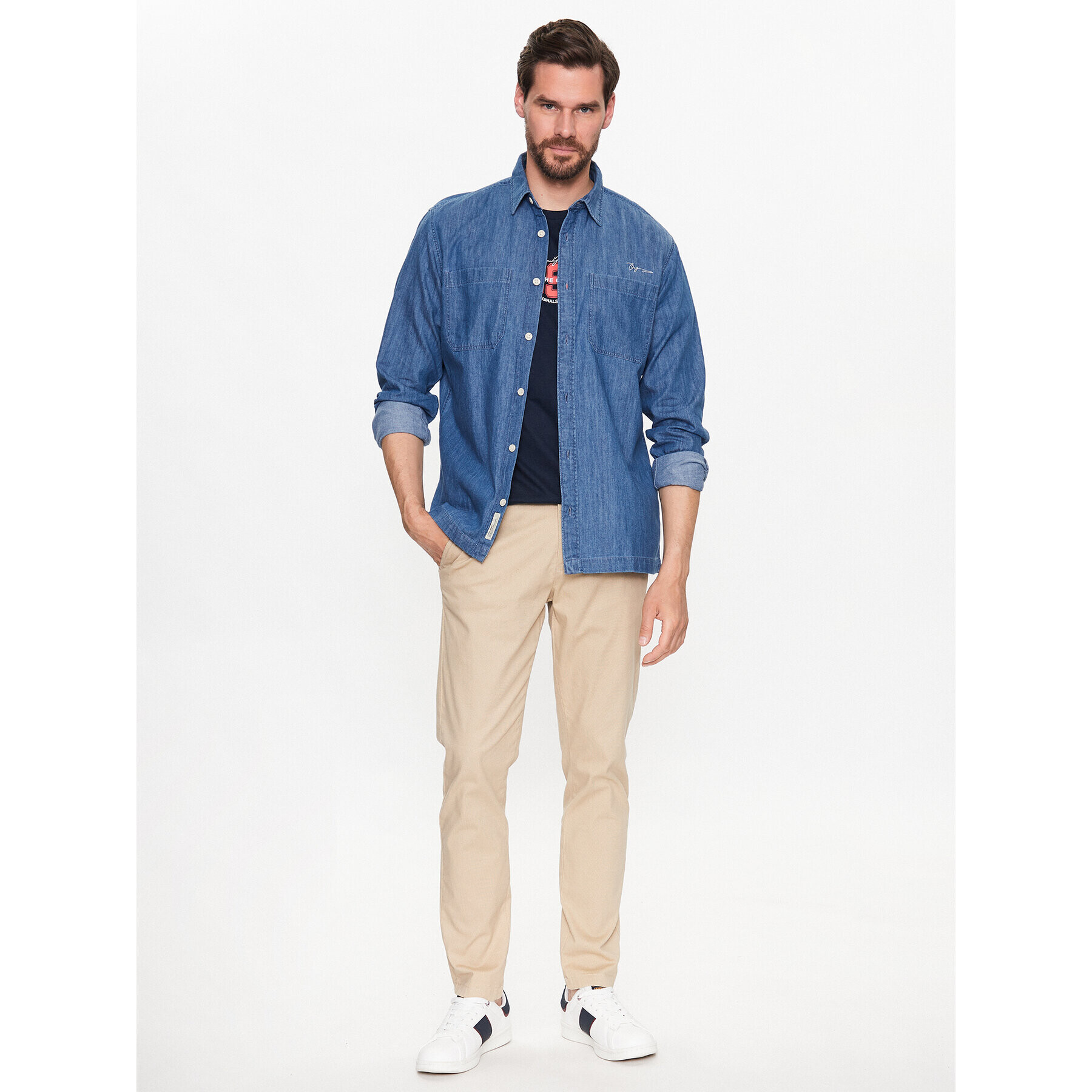 Jack&Jones džínová košile Austin 12227612 Modrá Regular Fit - Pepit.cz