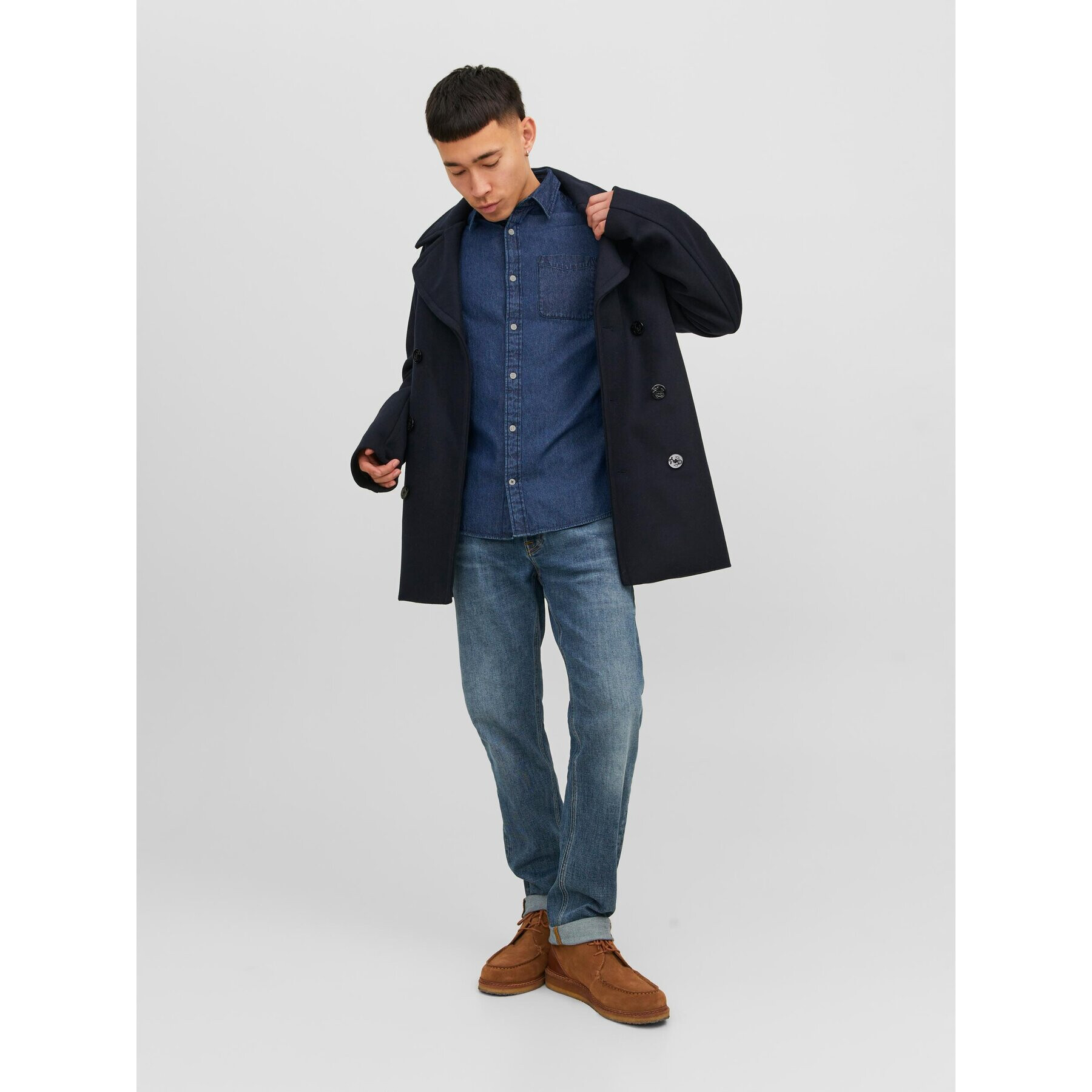 Jack&Jones džínová košile 12235984 Tmavomodrá Slim Fit - Pepit.cz