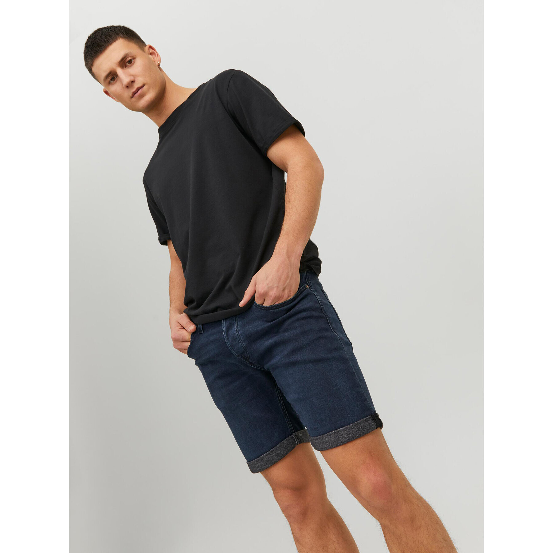 Jack&Jones Džínové šortky Rick 12223678 Tmavomodrá Regular Fit - Pepit.cz