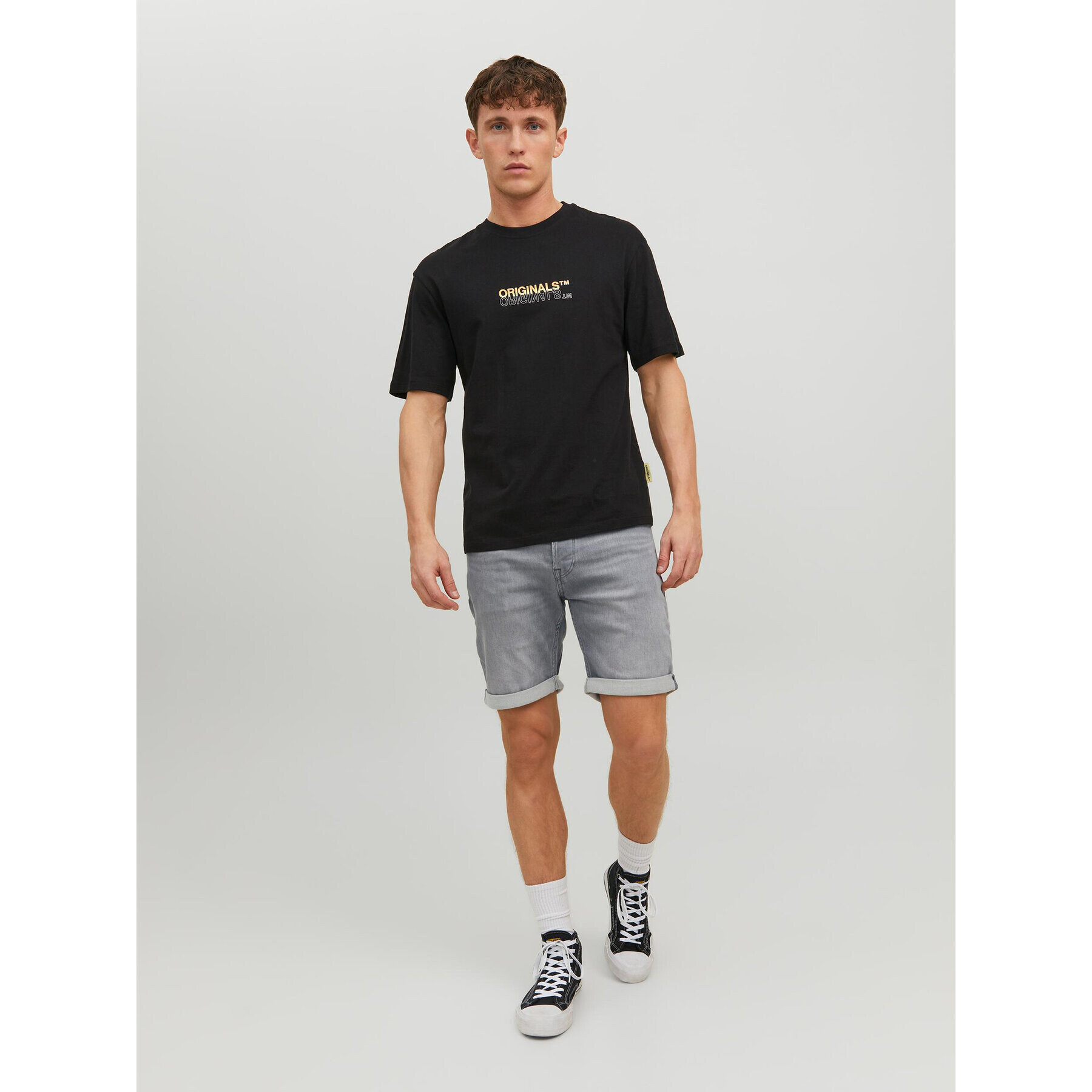 Jack&Jones Džínové šortky 12223680 Šedá Regular Fit - Pepit.cz