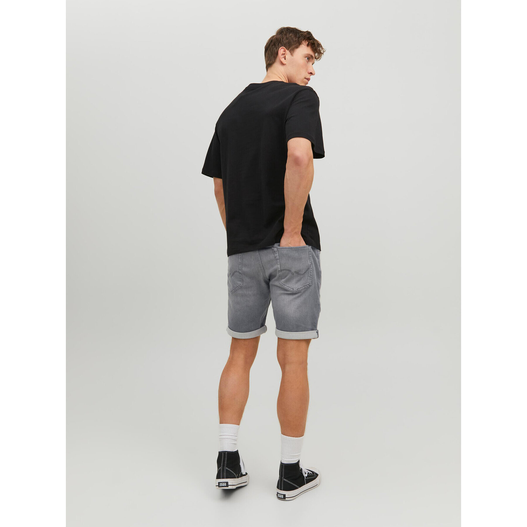 Jack&Jones Džínové šortky 12223680 Šedá Regular Fit - Pepit.cz