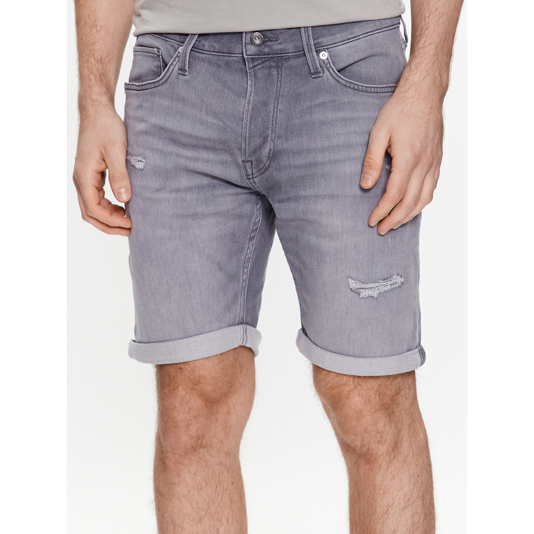 Jack&Jones Džínové šortky Rick 12224128 Šedá Regular Fit - Pepit.cz