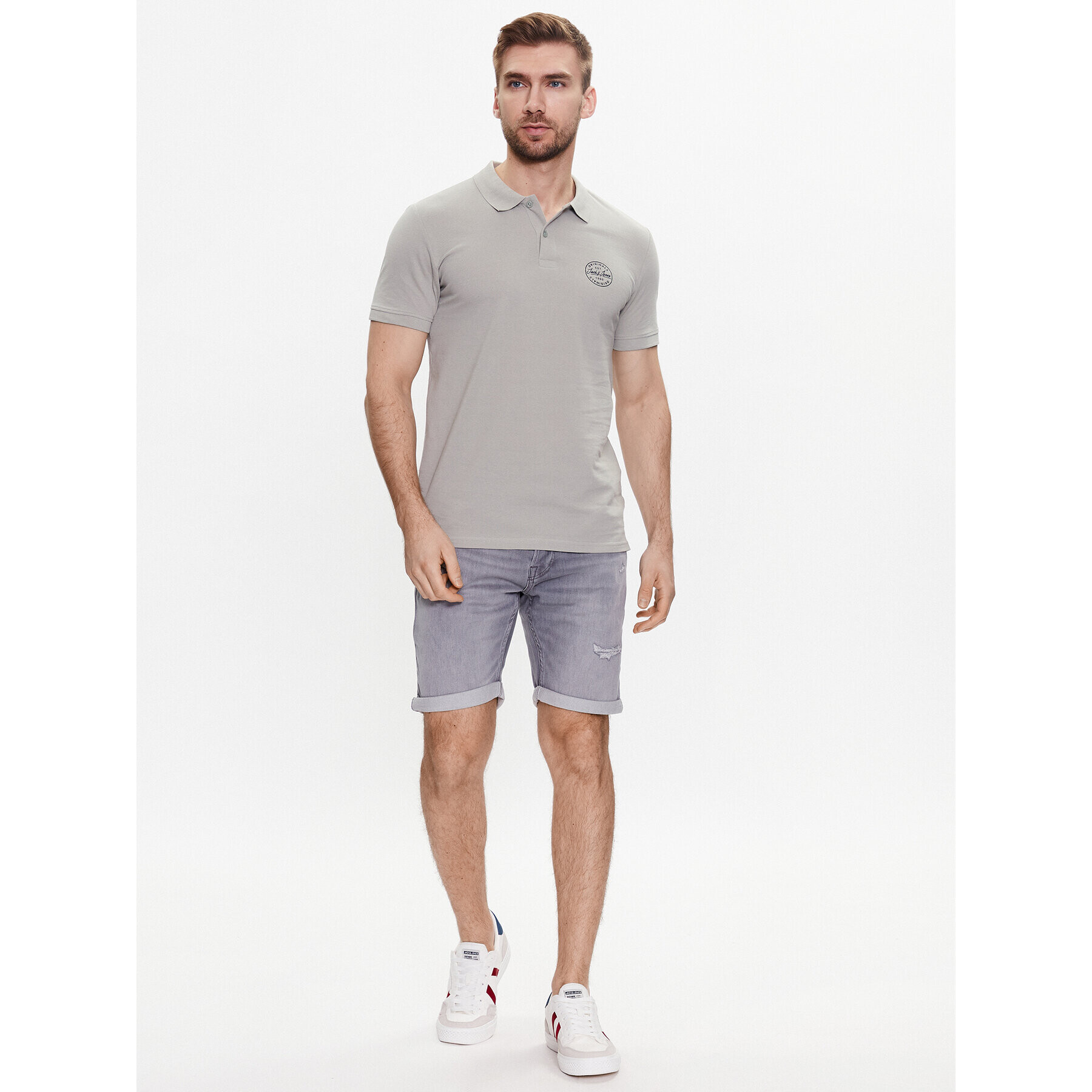 Jack&Jones Džínové šortky Rick 12224128 Šedá Regular Fit - Pepit.cz