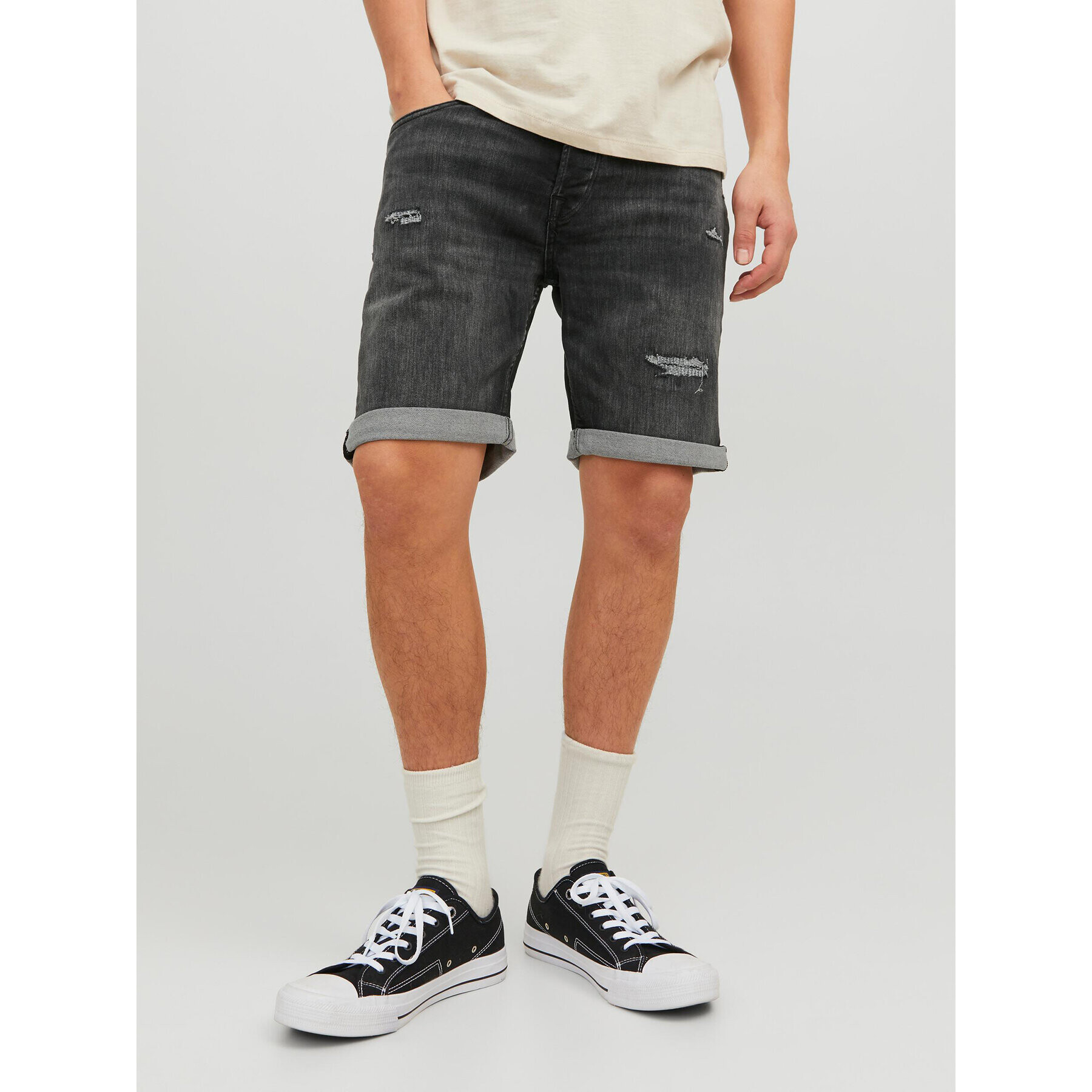 Jack&Jones Džínové šortky Rick 12224129 Černá Regular Fit - Pepit.cz