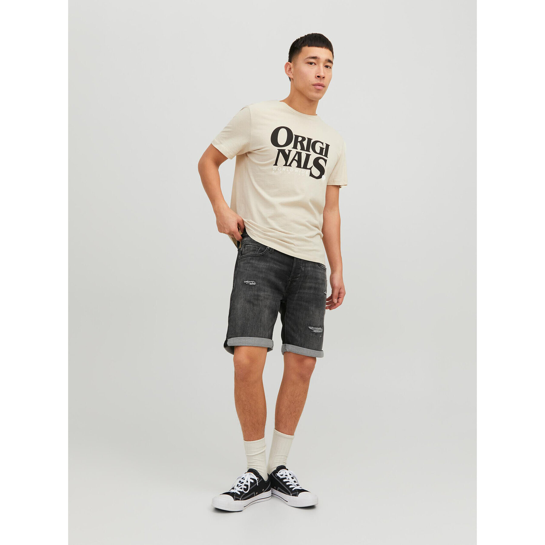 Jack&Jones Džínové šortky Rick 12224129 Černá Regular Fit - Pepit.cz