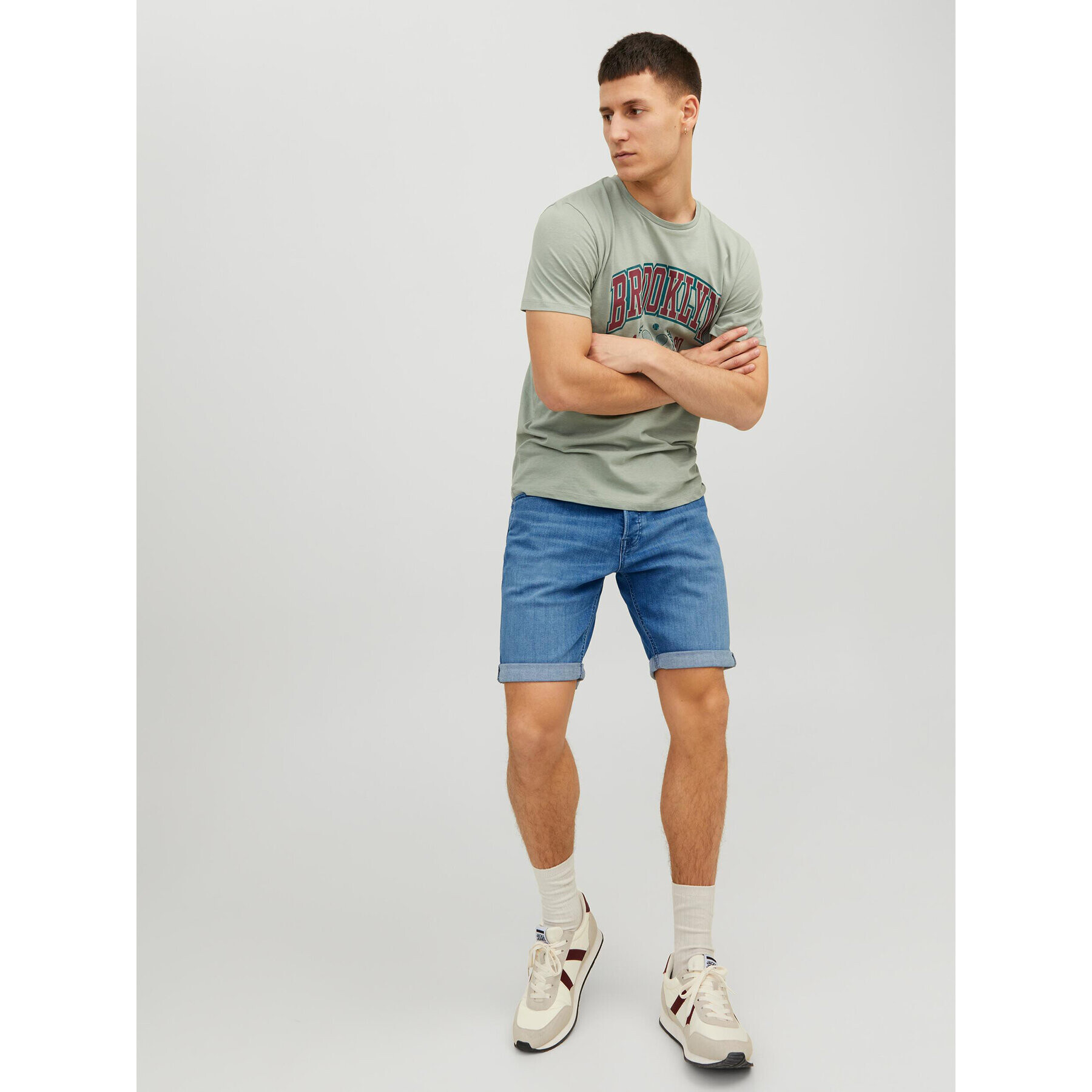 Jack&Jones Džínové šortky 12225898 Modrá Regular Fit - Pepit.cz