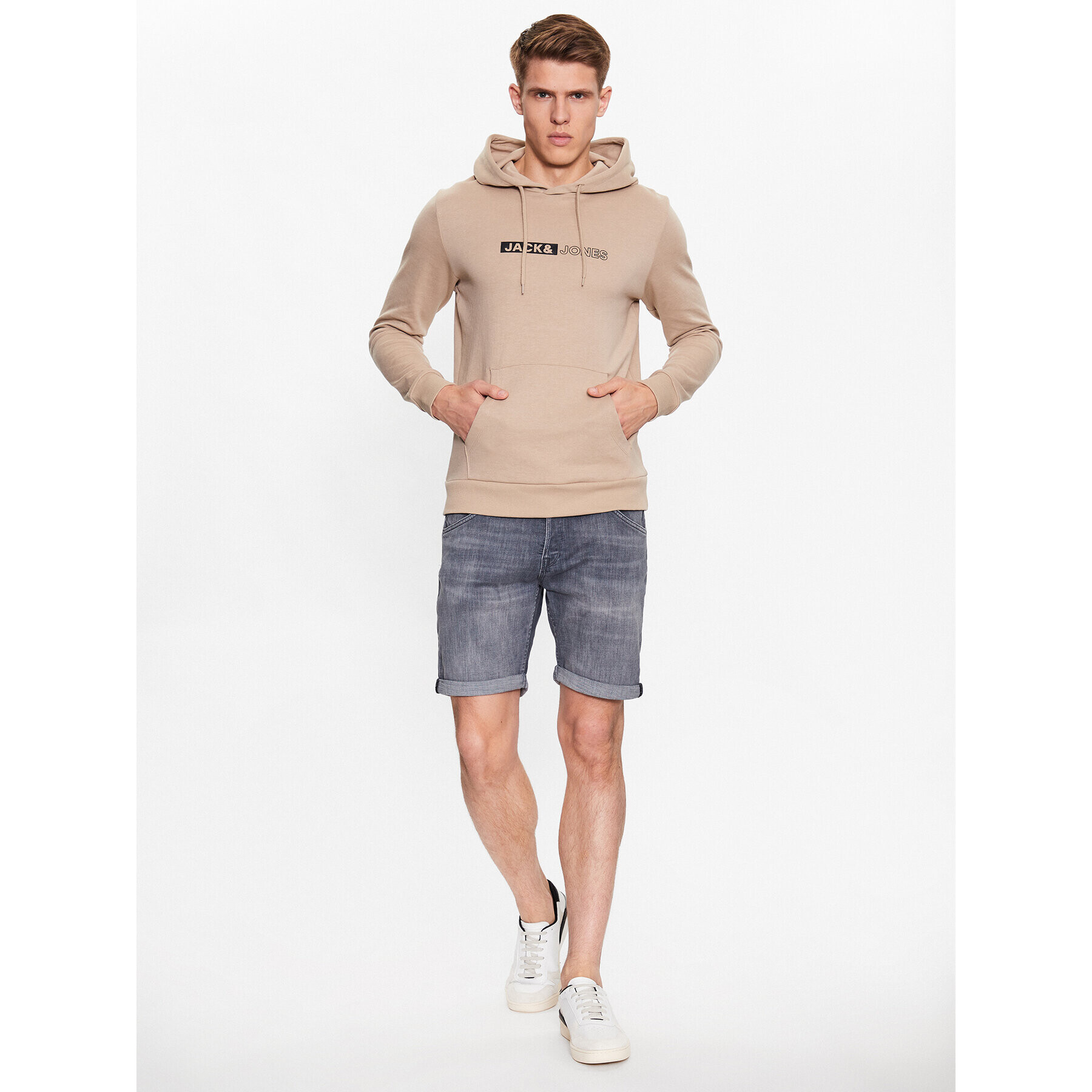 Jack&Jones Džínové šortky Rick 12226232 Šedá Regular Fit - Pepit.cz