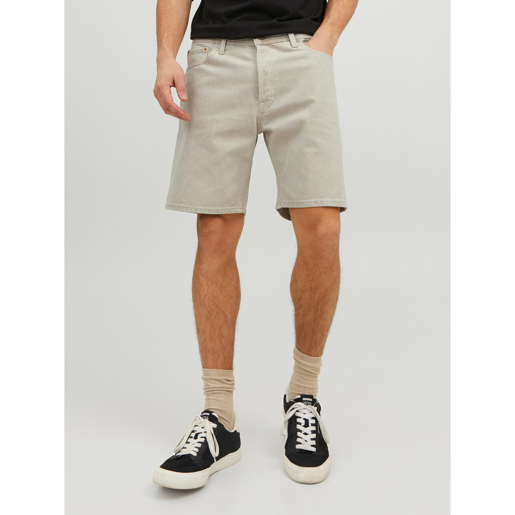 Jack&Jones Džínové šortky Chris 12229580 Béžová Relaxed Fit - Pepit.cz