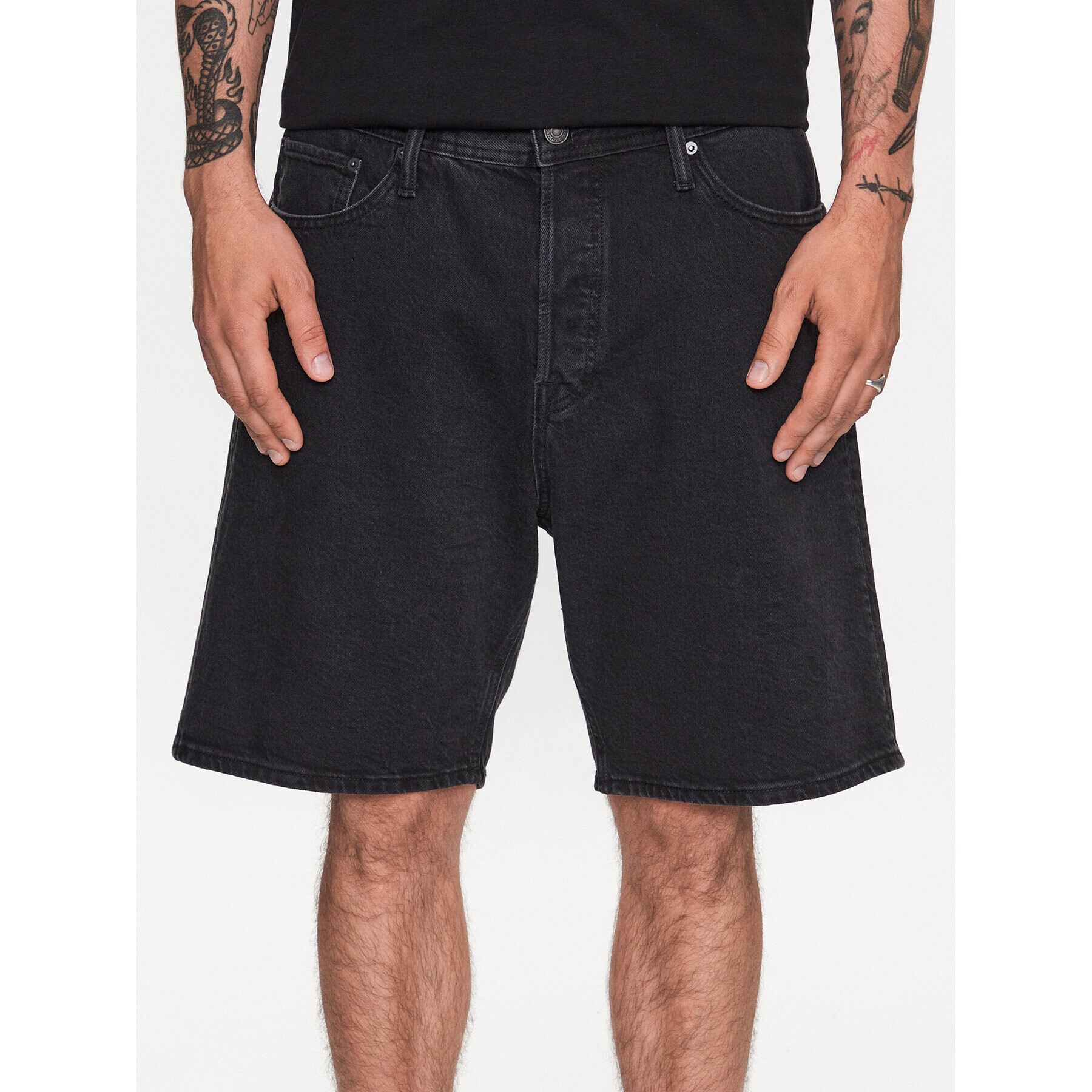 Jack&Jones Džínové šortky Tony 12229606 Černá Baggy Fit - Pepit.cz